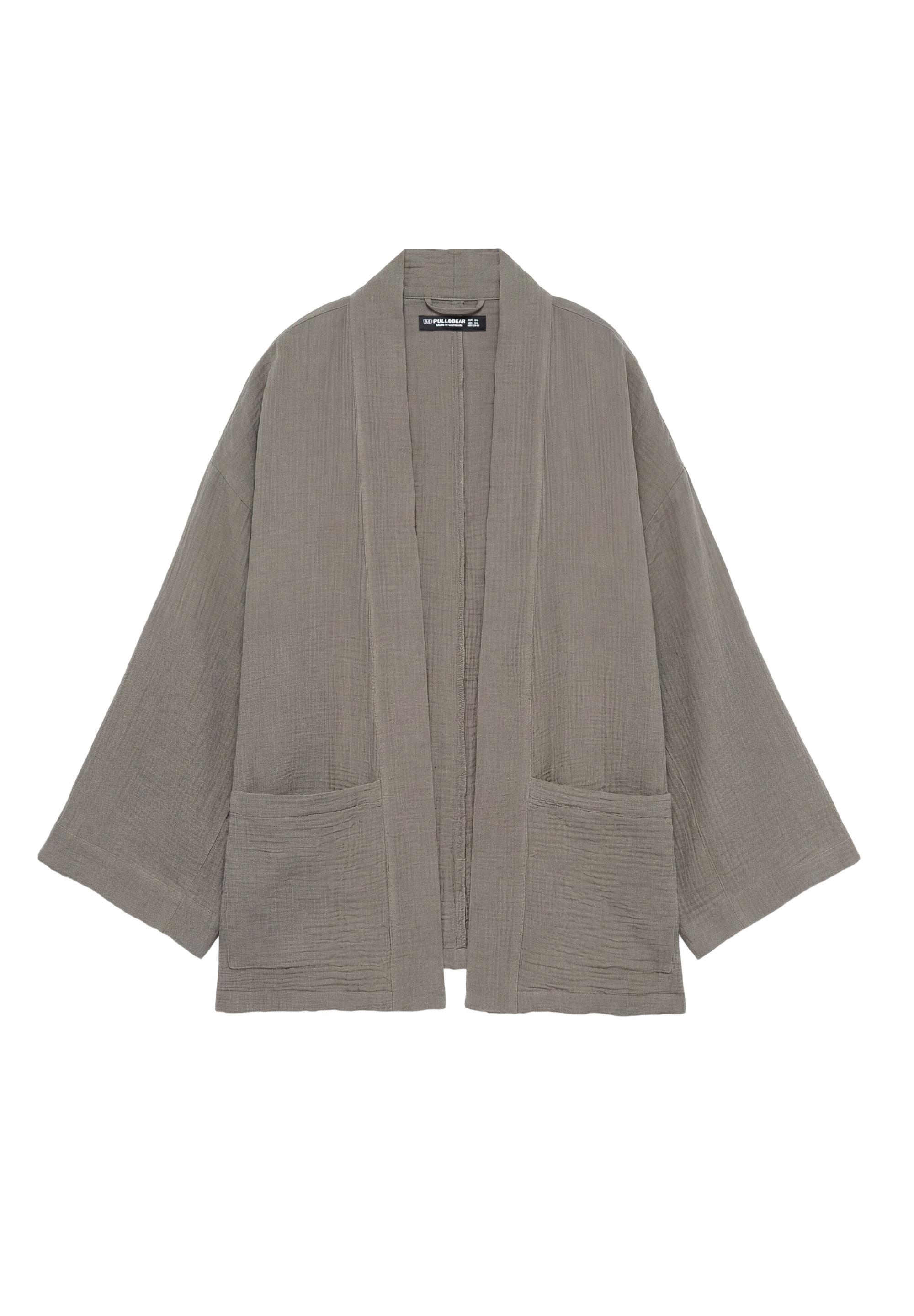 Crepe kimono — Dark khaki