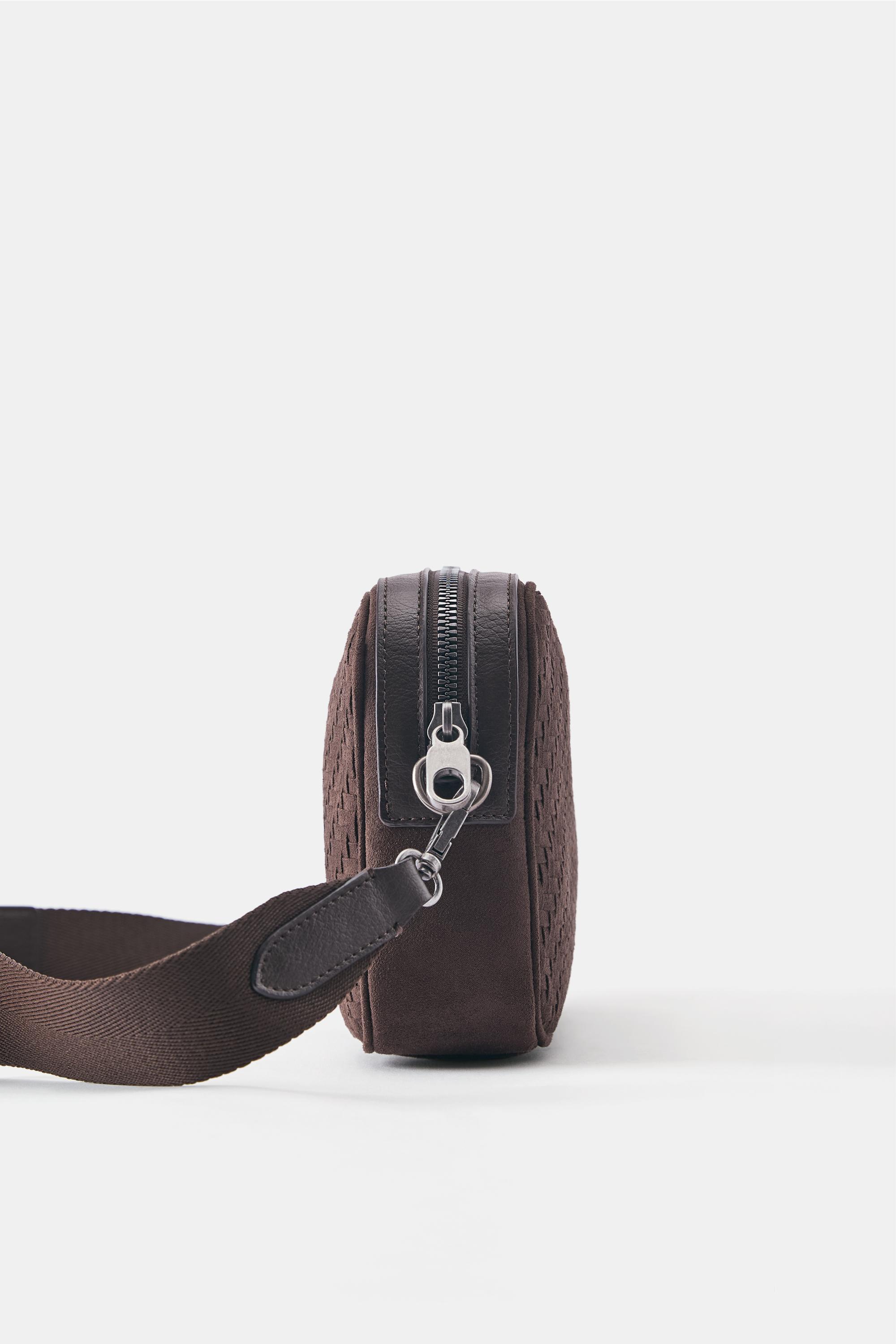 Woven crossbody bag — Brown