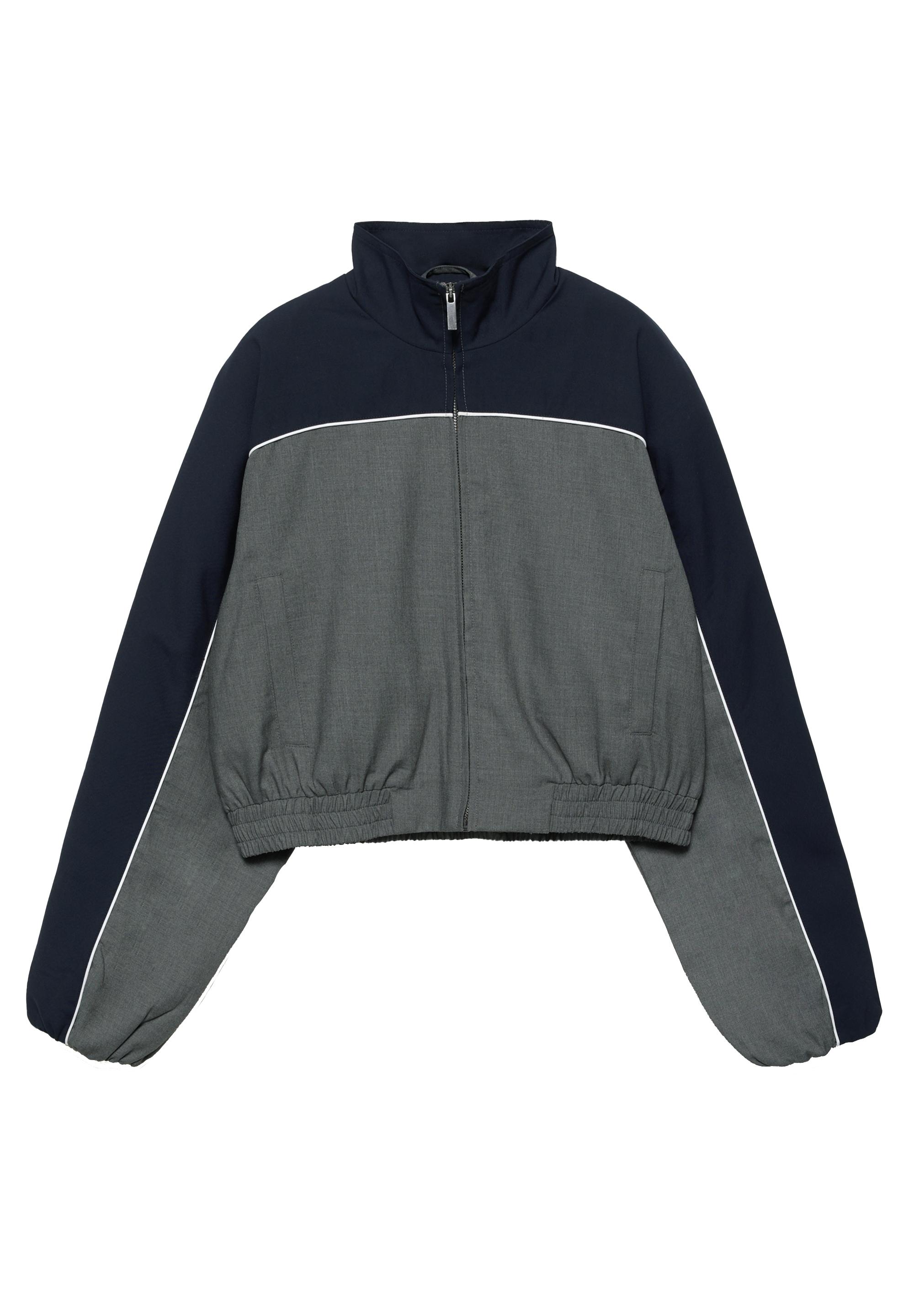 Contrast panel jacket — Pale grey