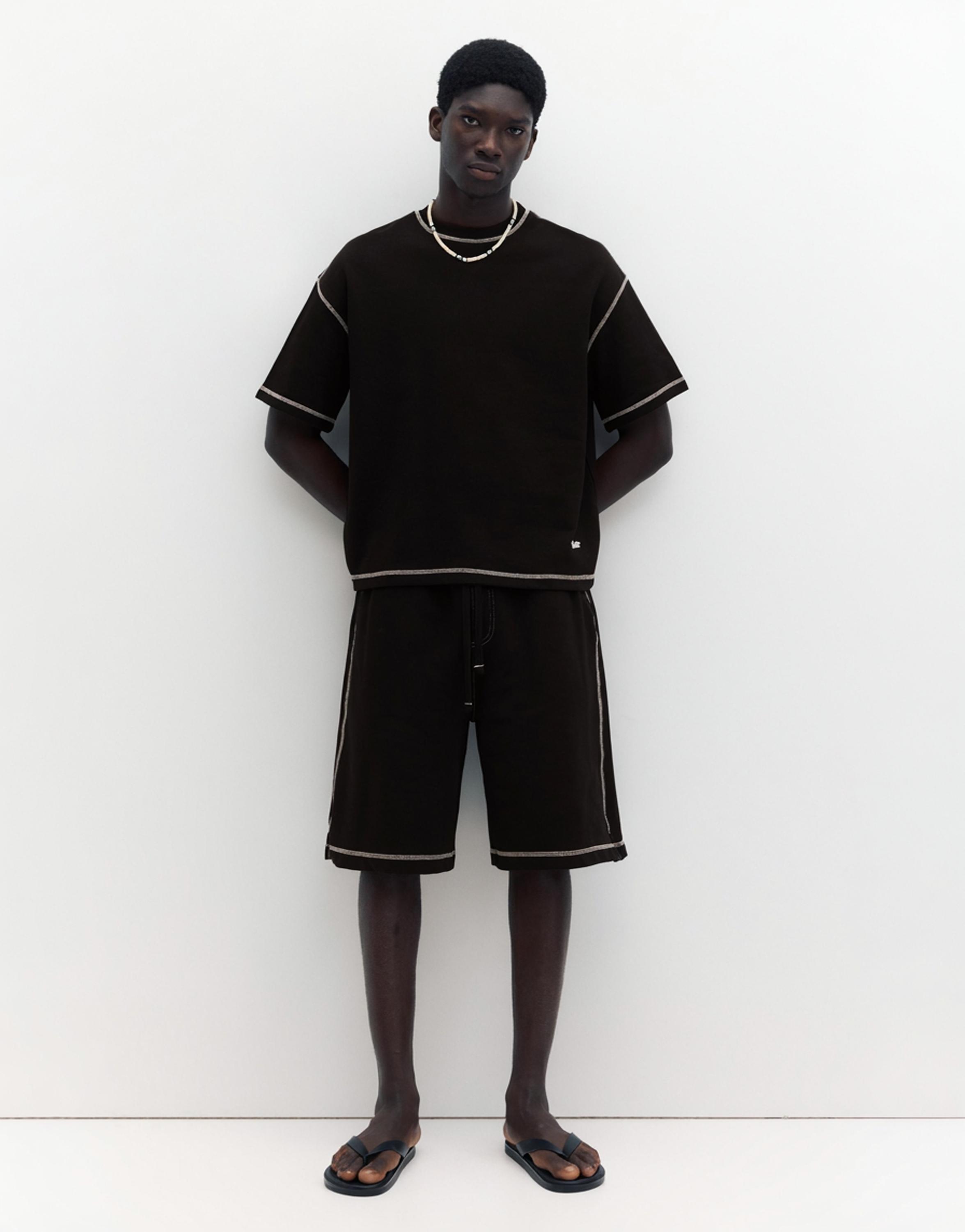 Short sleeve STWD seam sweatshirt — Black