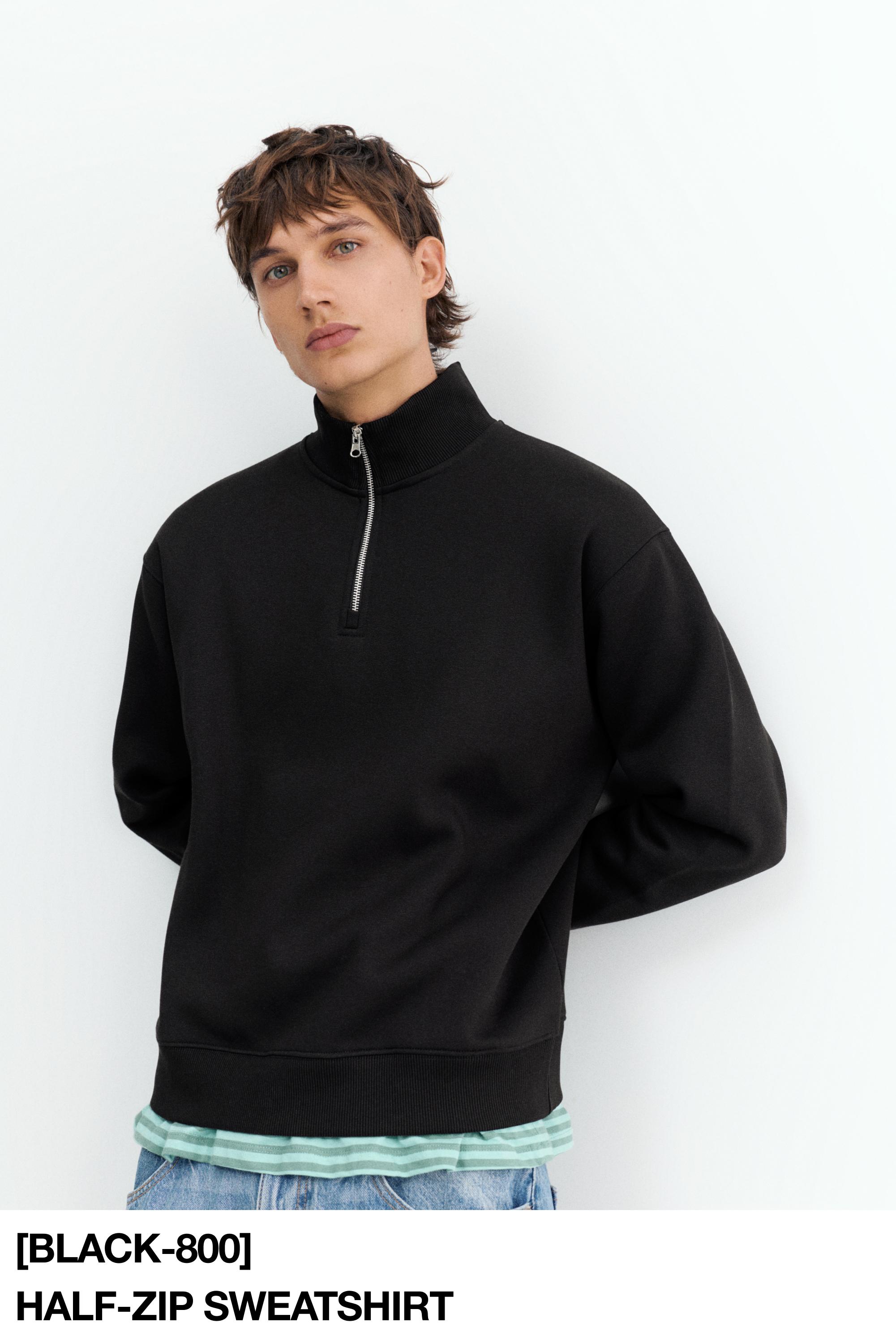 Quarter-zip sweatshirt — Black