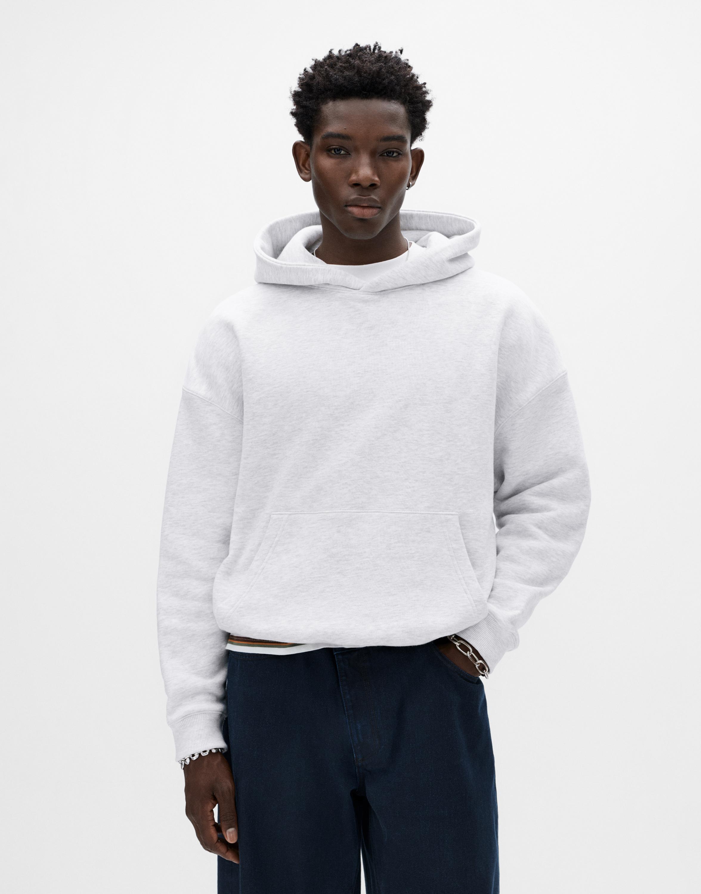 Boxy hoodie — Pale marl