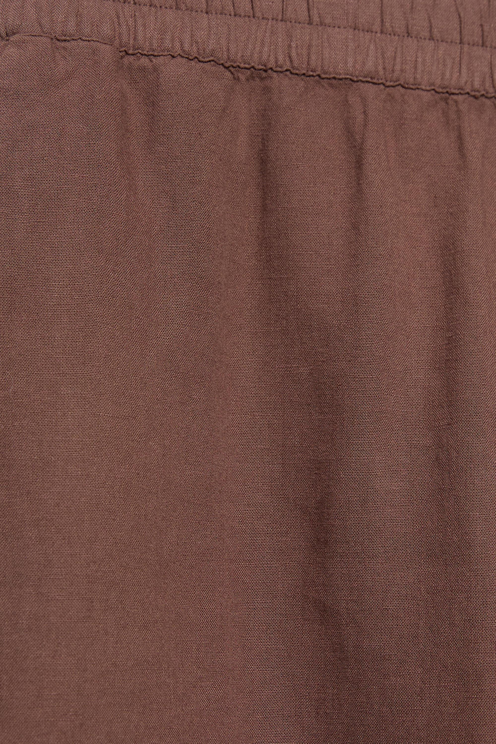Linen blend shorts — Brown