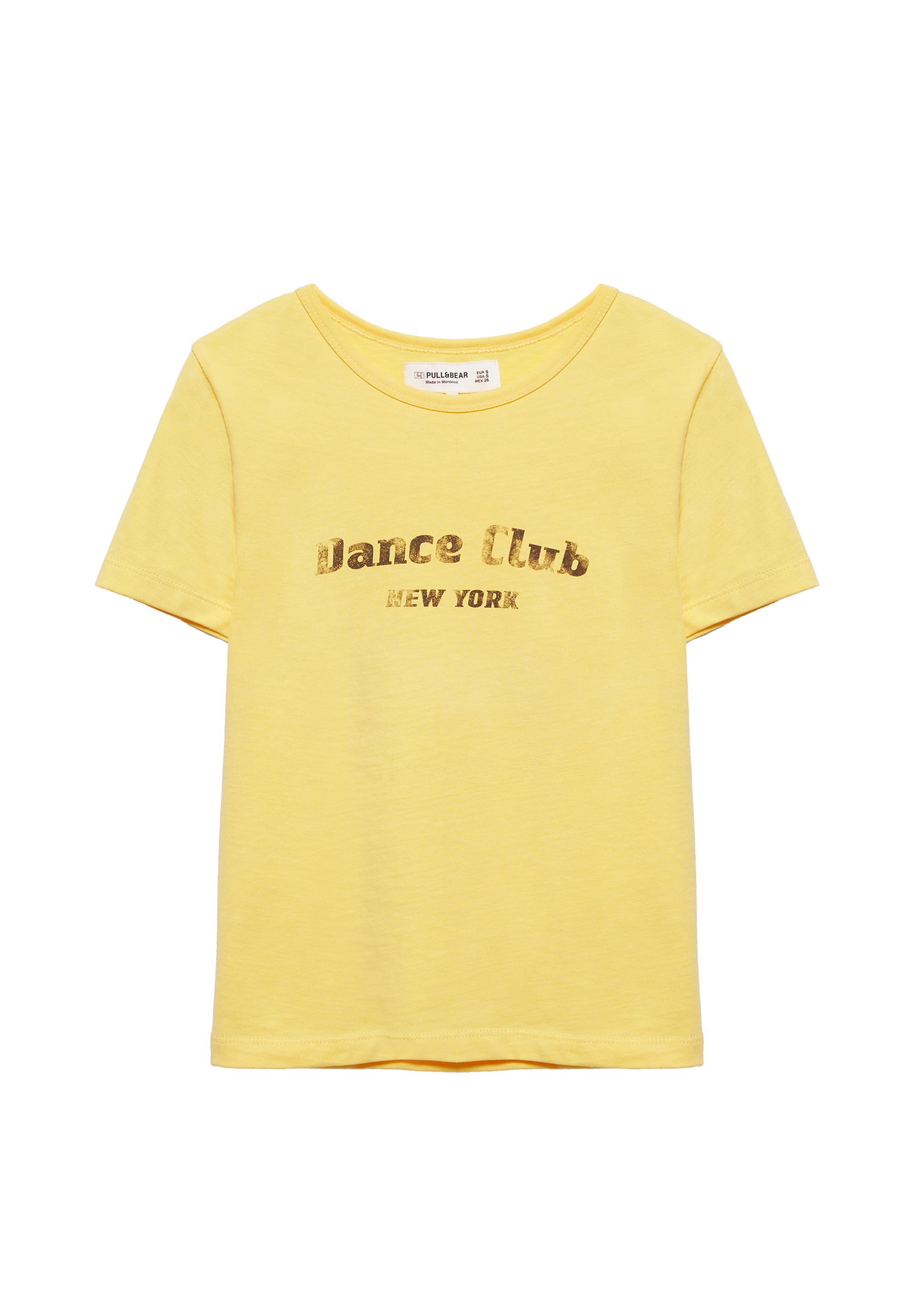 Short sleeve slogan T-shirt — Mustard