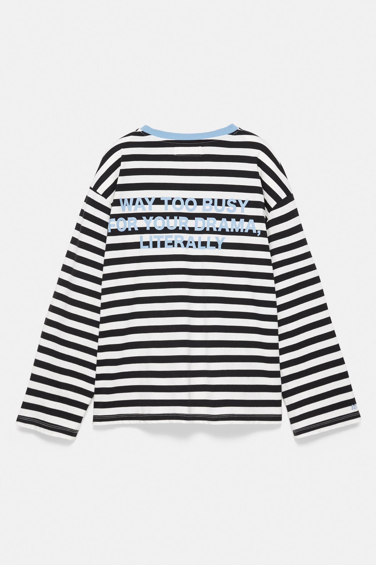 Long sleeve striped T-shirt — Black