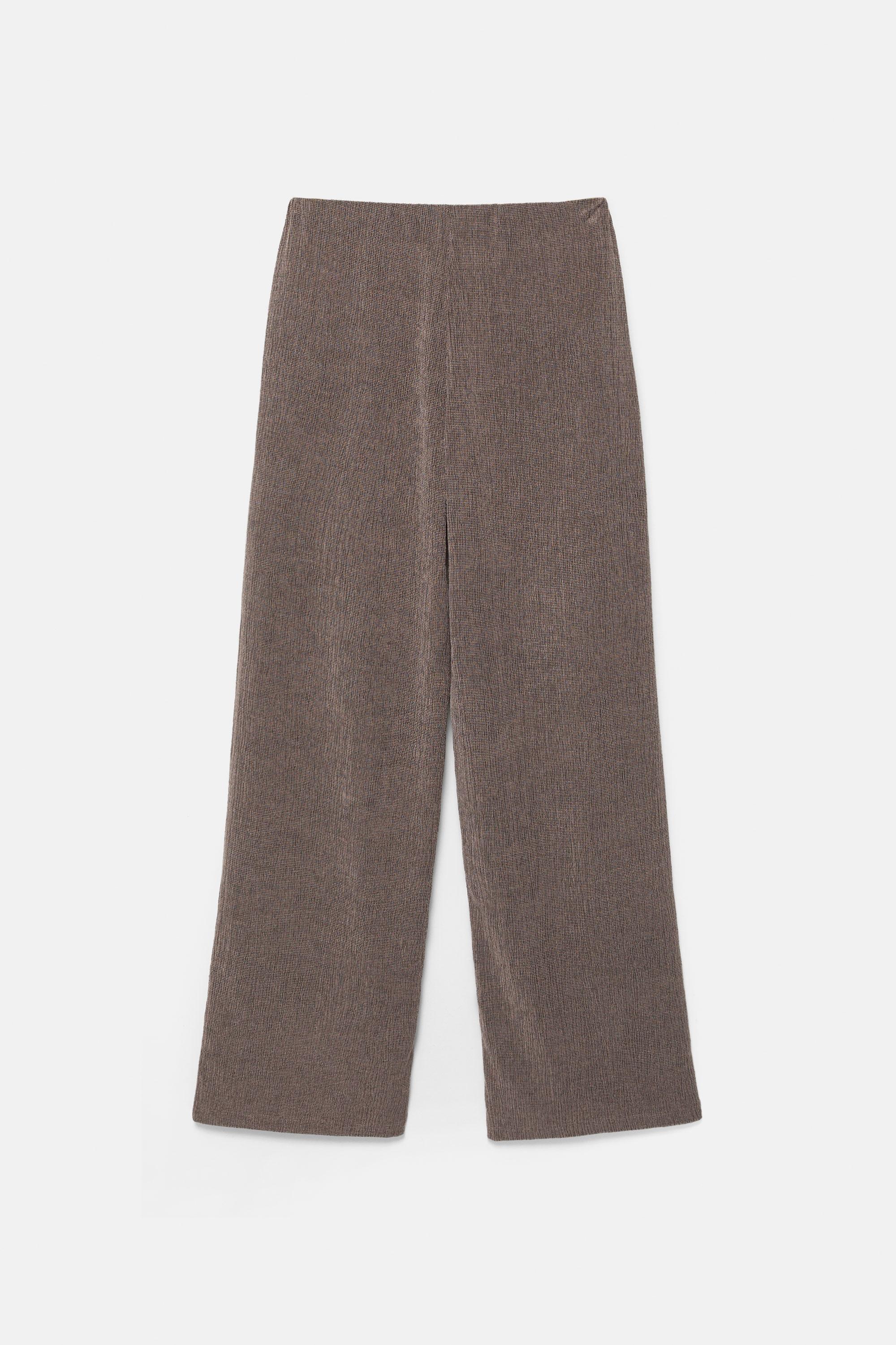 Crepe straight-leg trousers — Brown