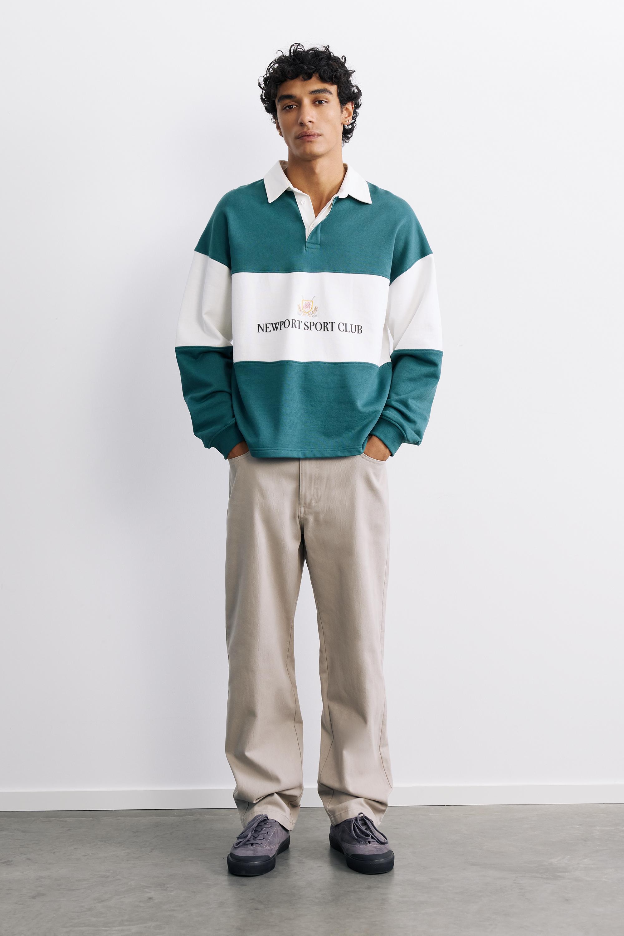 Straight-leg trousers — Stone
