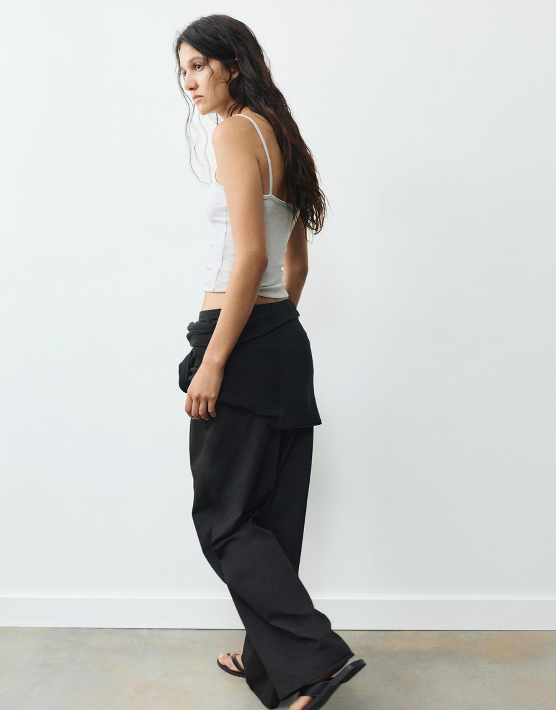 Thin strap top — Grey marl