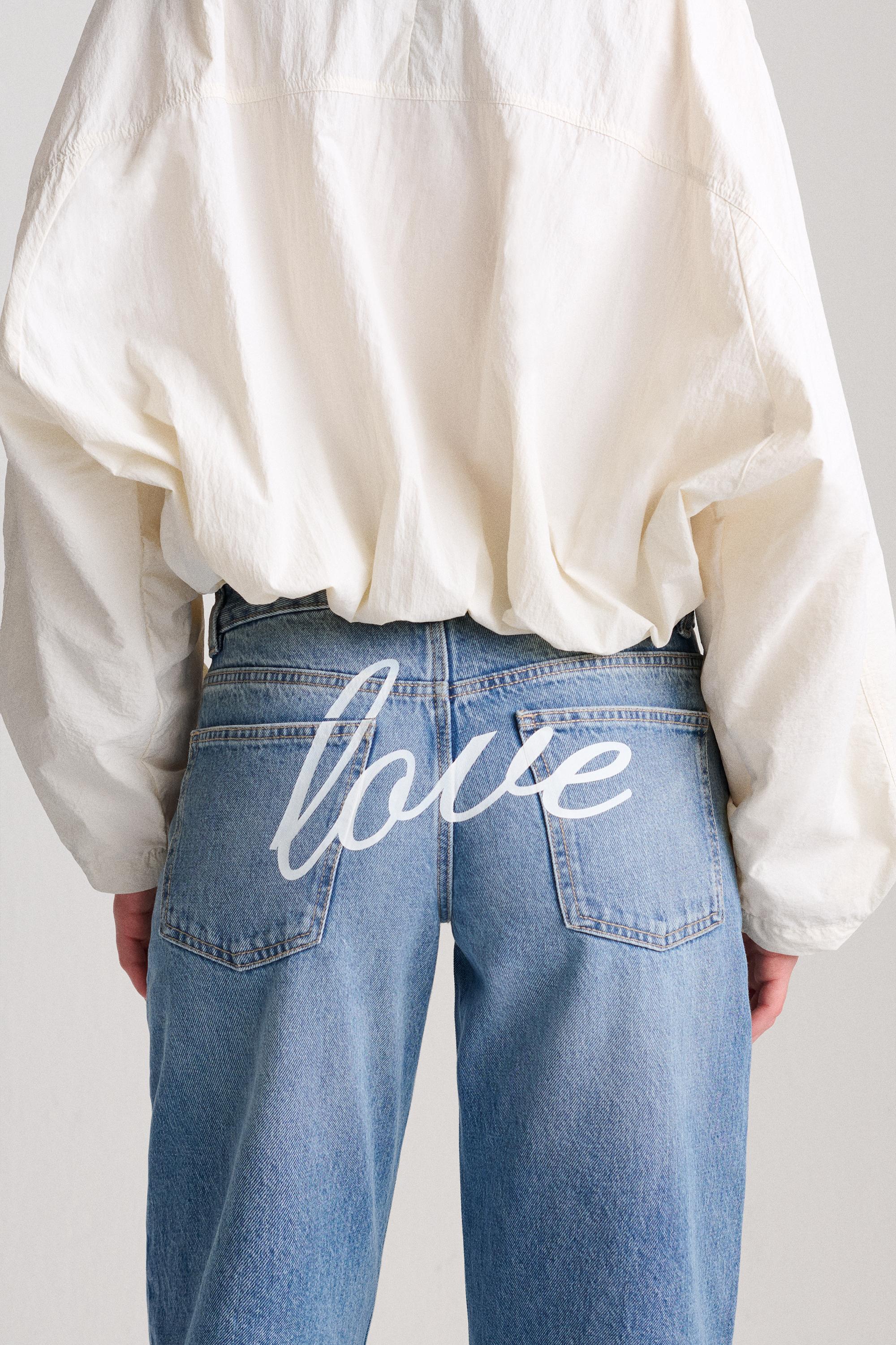 Low-rise straight-leg jeans — Medium blue