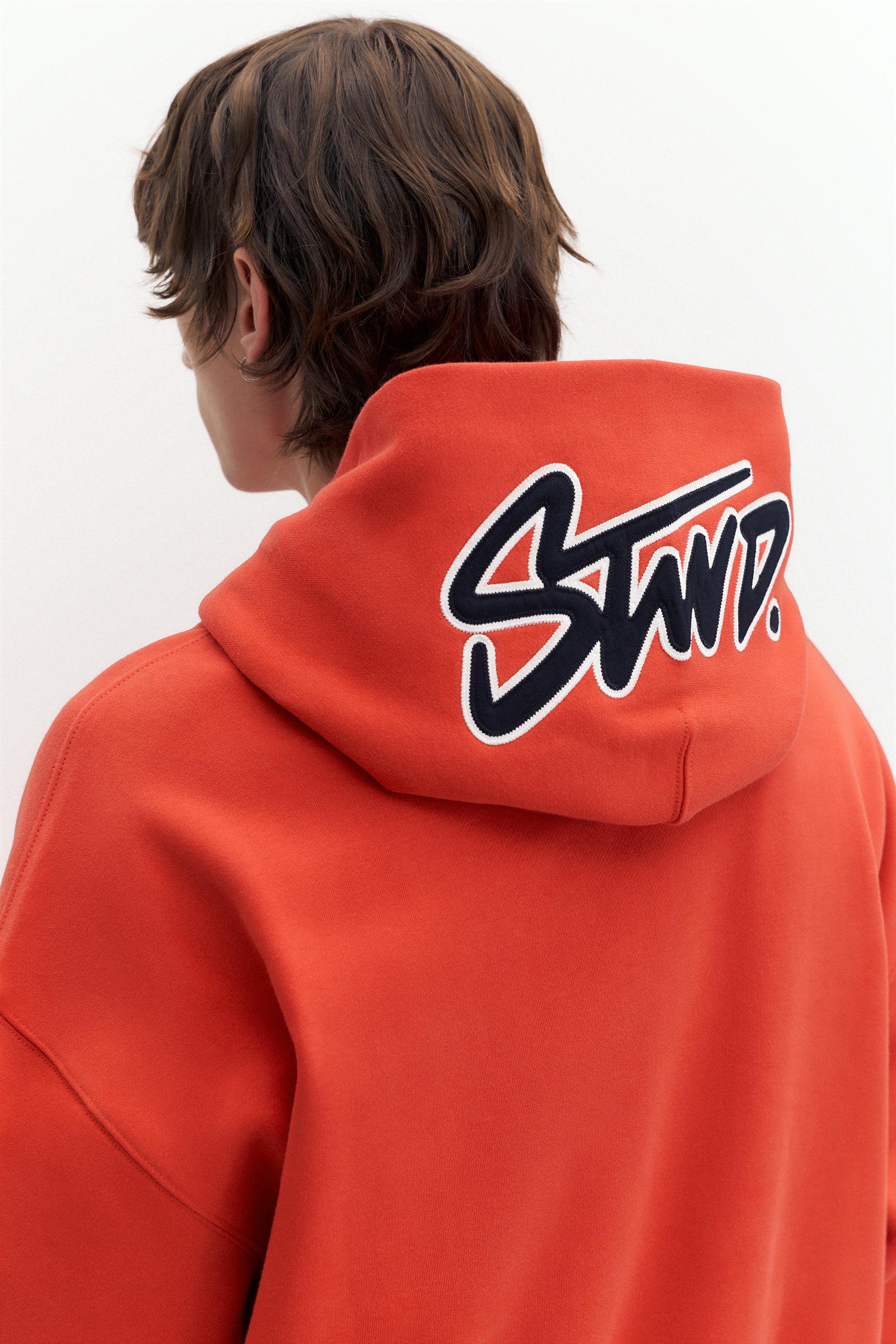 STWD boxy-fit logo hoodie — Red