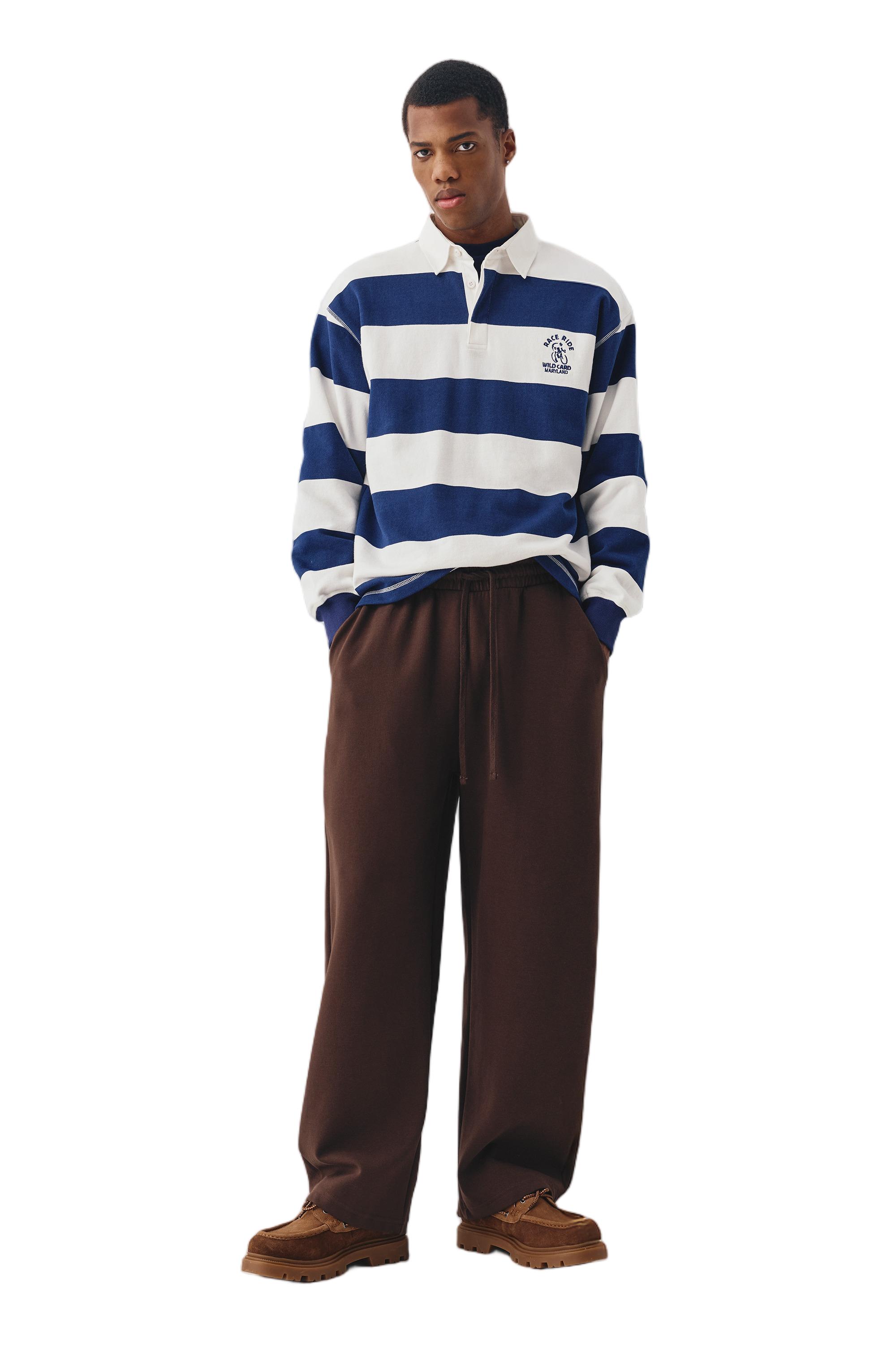 Bisikletçi nakışlı çizgili polo tişört - Görsel 17