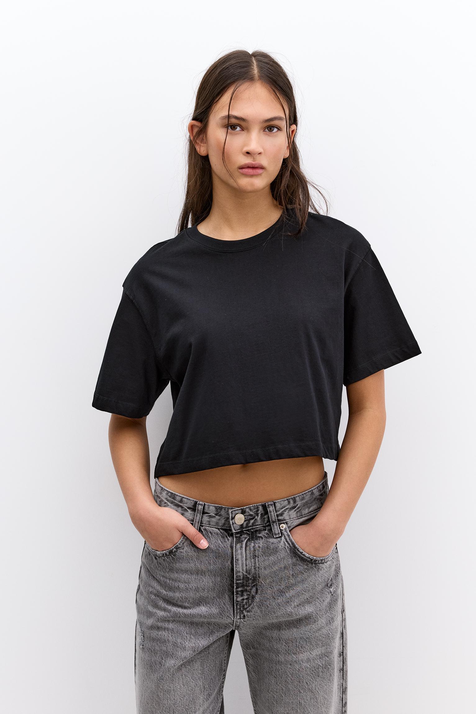 Cropped-T-Shirt Mit Kurzen Ärmeln
