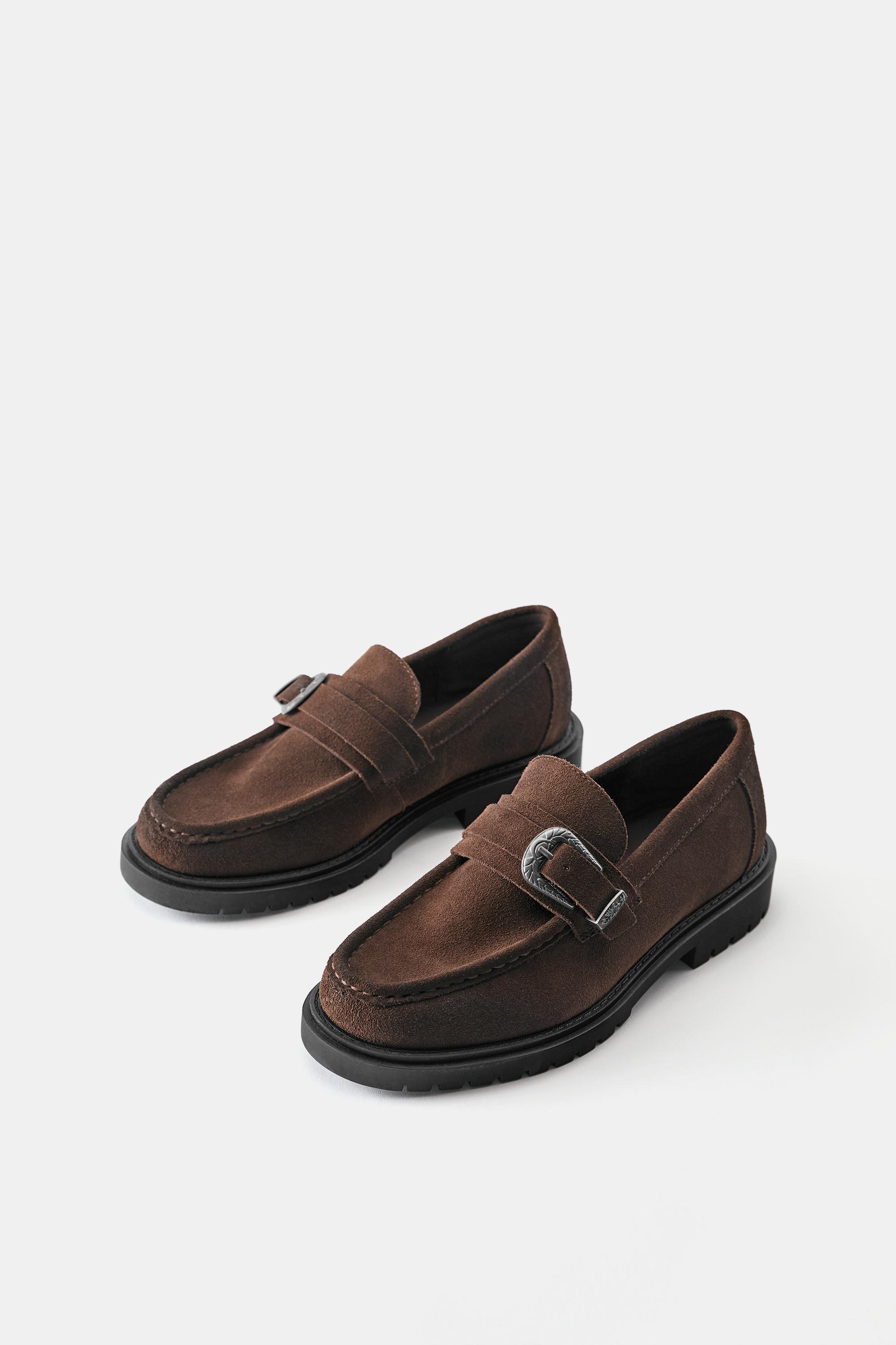 Leather cowboy loafers — Brown