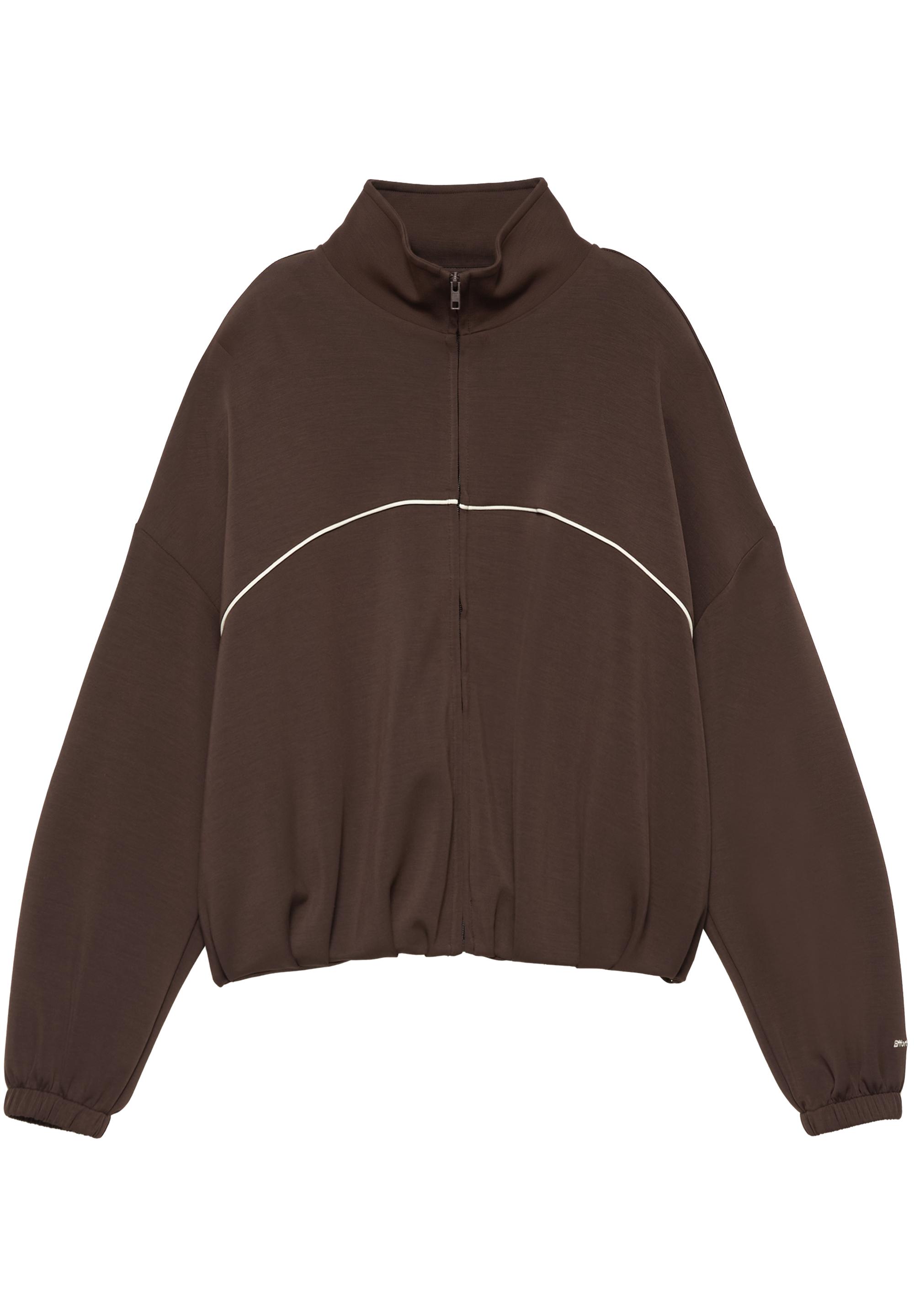 Flowy jacket with contrast trims — Brown