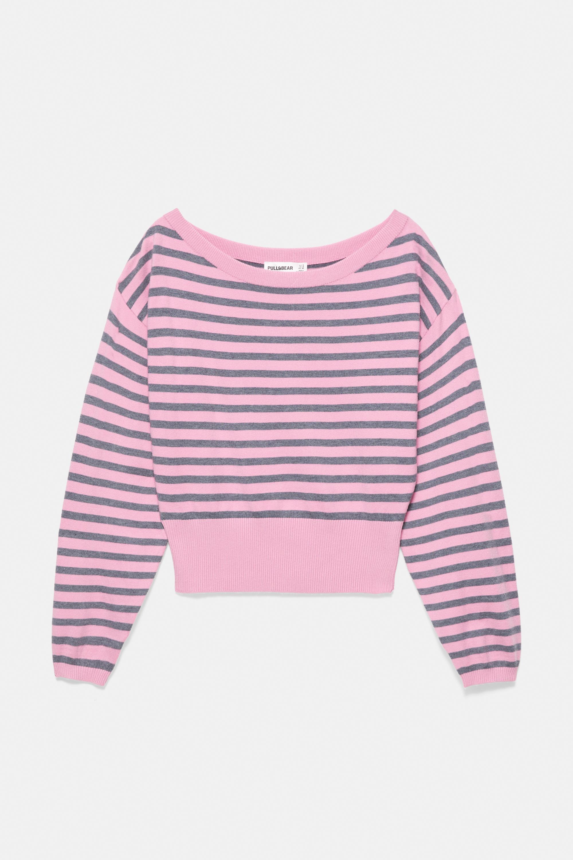 Asymmetric neck jumper — Pink
