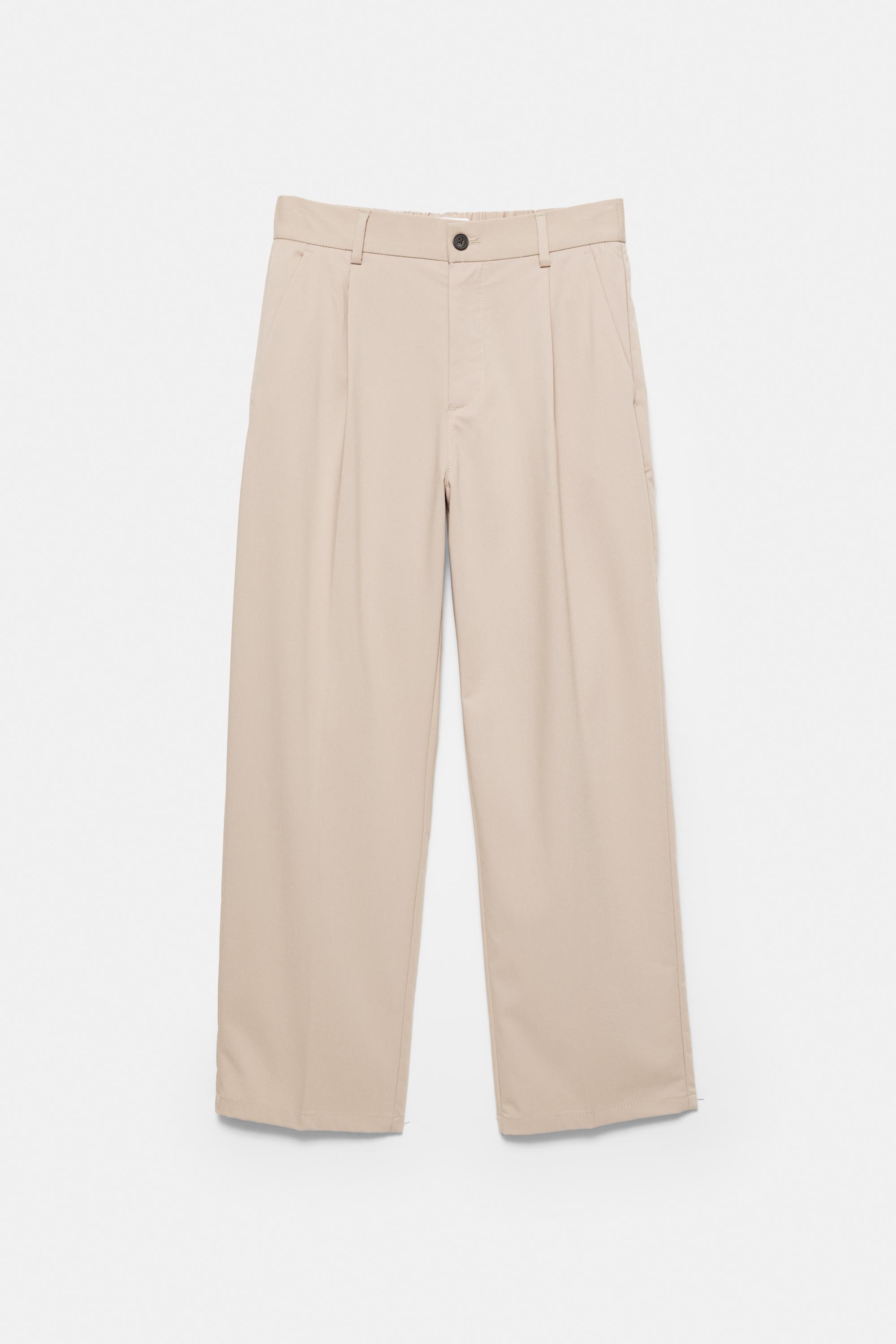 Wide-leg tailored trousers — Ecru