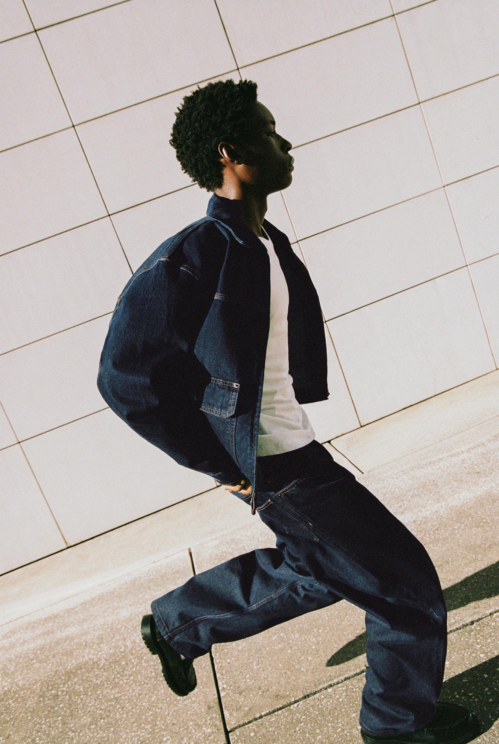Multi-pocket denim jacket — Navy
