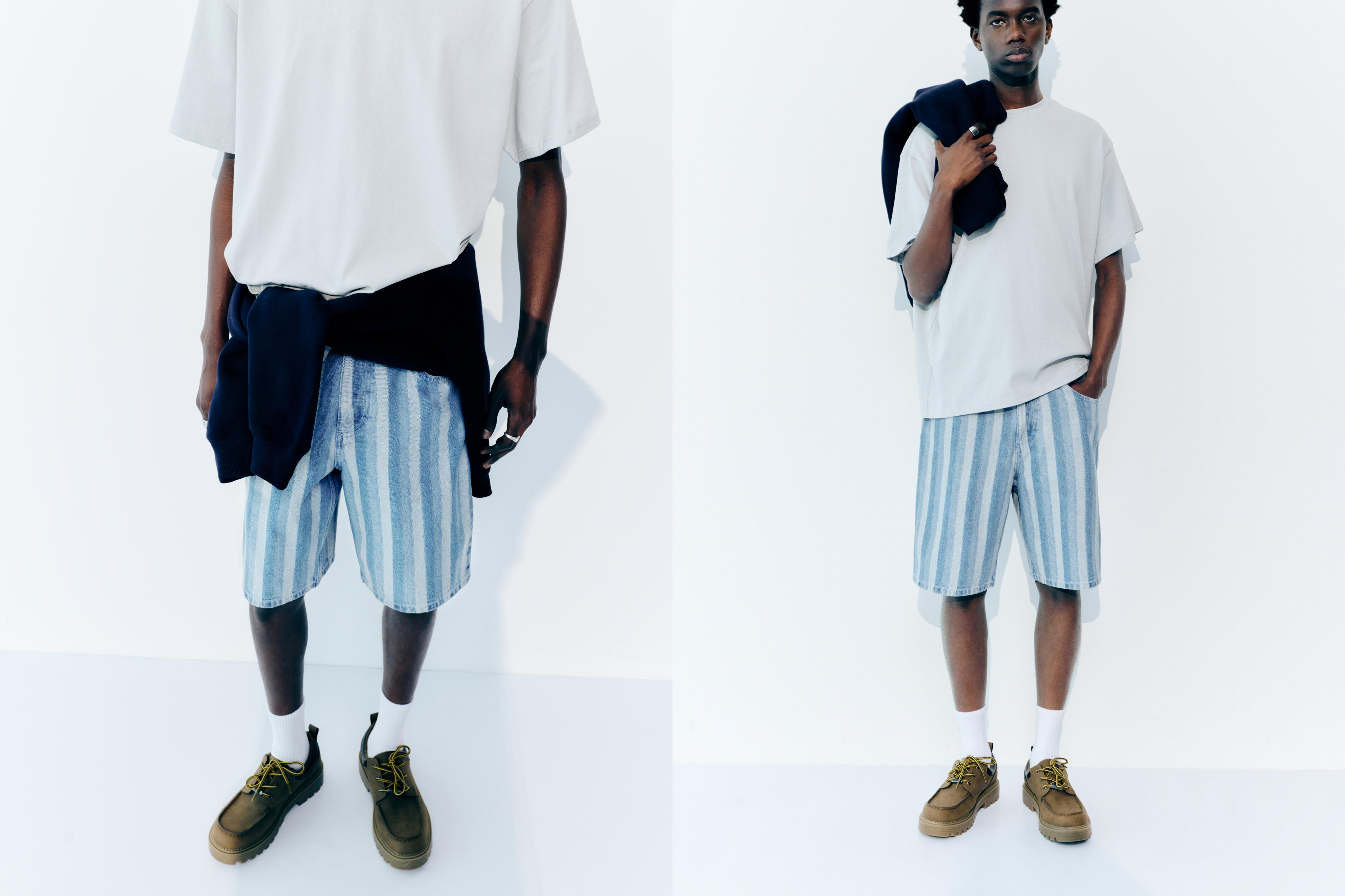 Baggy denim Bermuda shorts — Blue