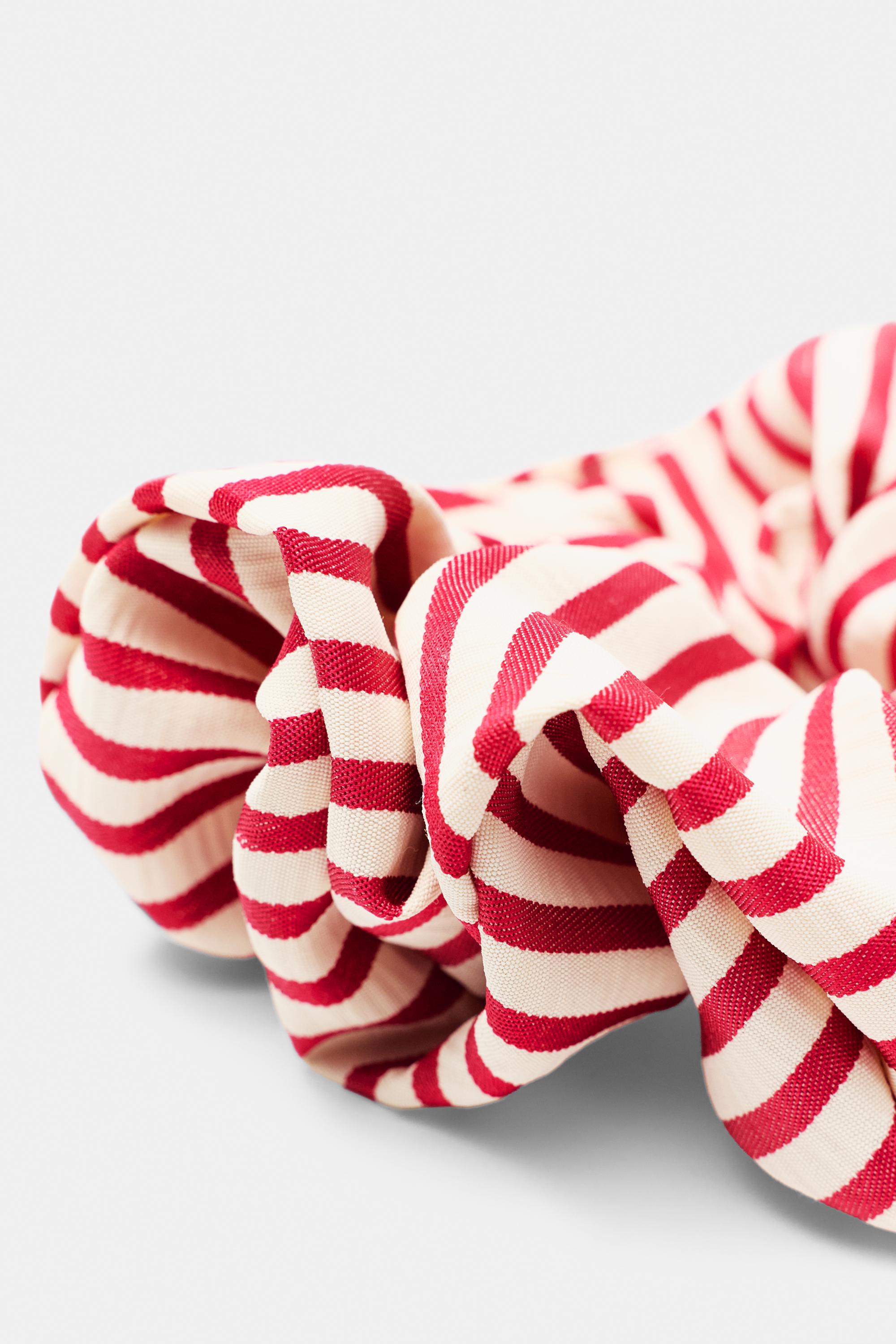 Striped scrunchie — Red