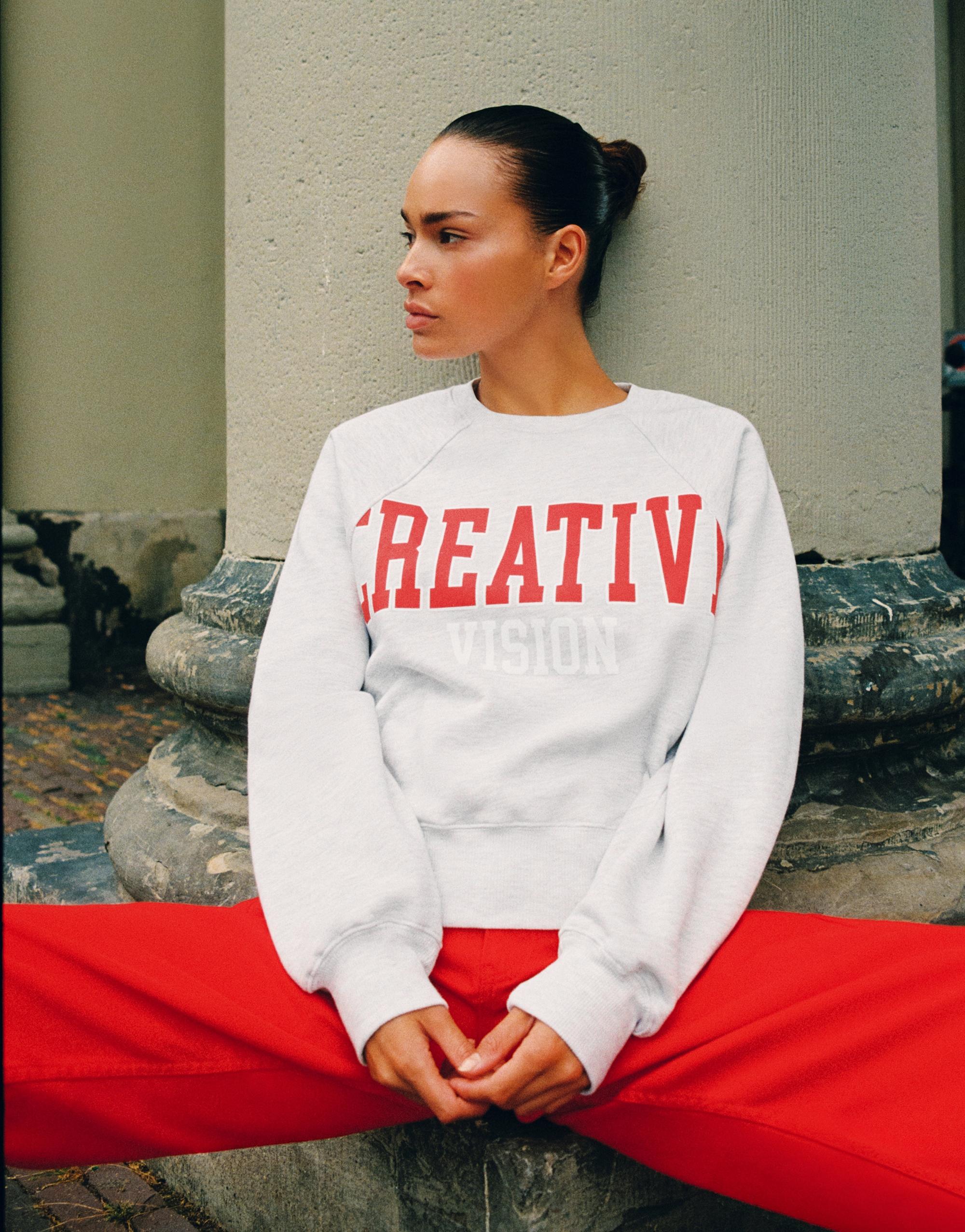 Creative graphic sweatshirt — Grey marl