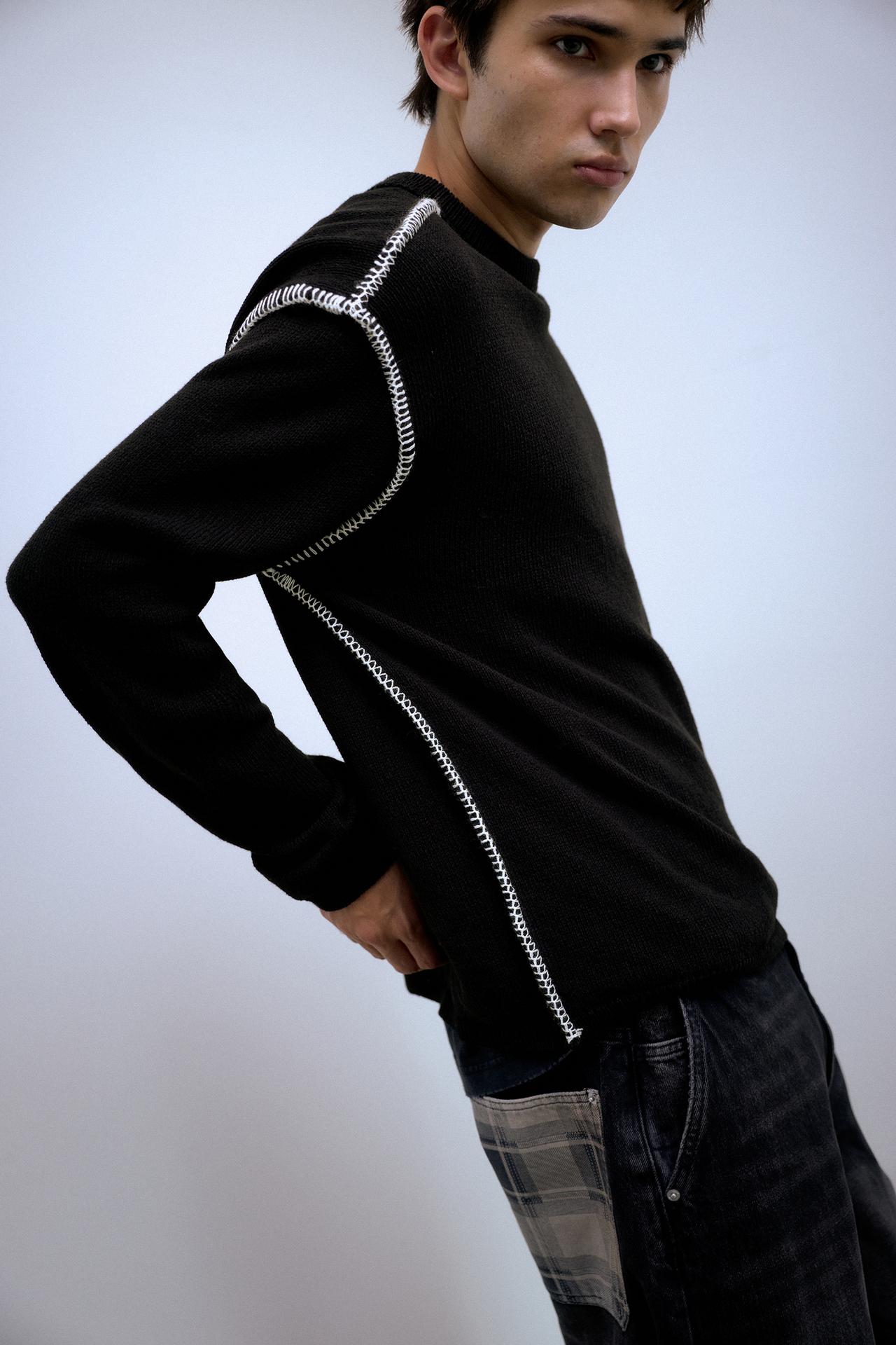 Basic jumper with seam detail — Black