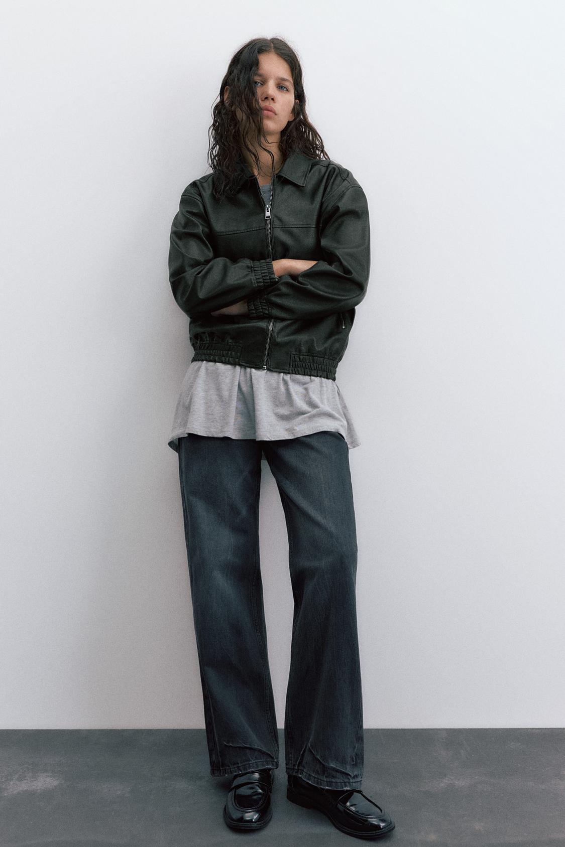 Faux Leather Dad Jacket | Pull&Bear United States