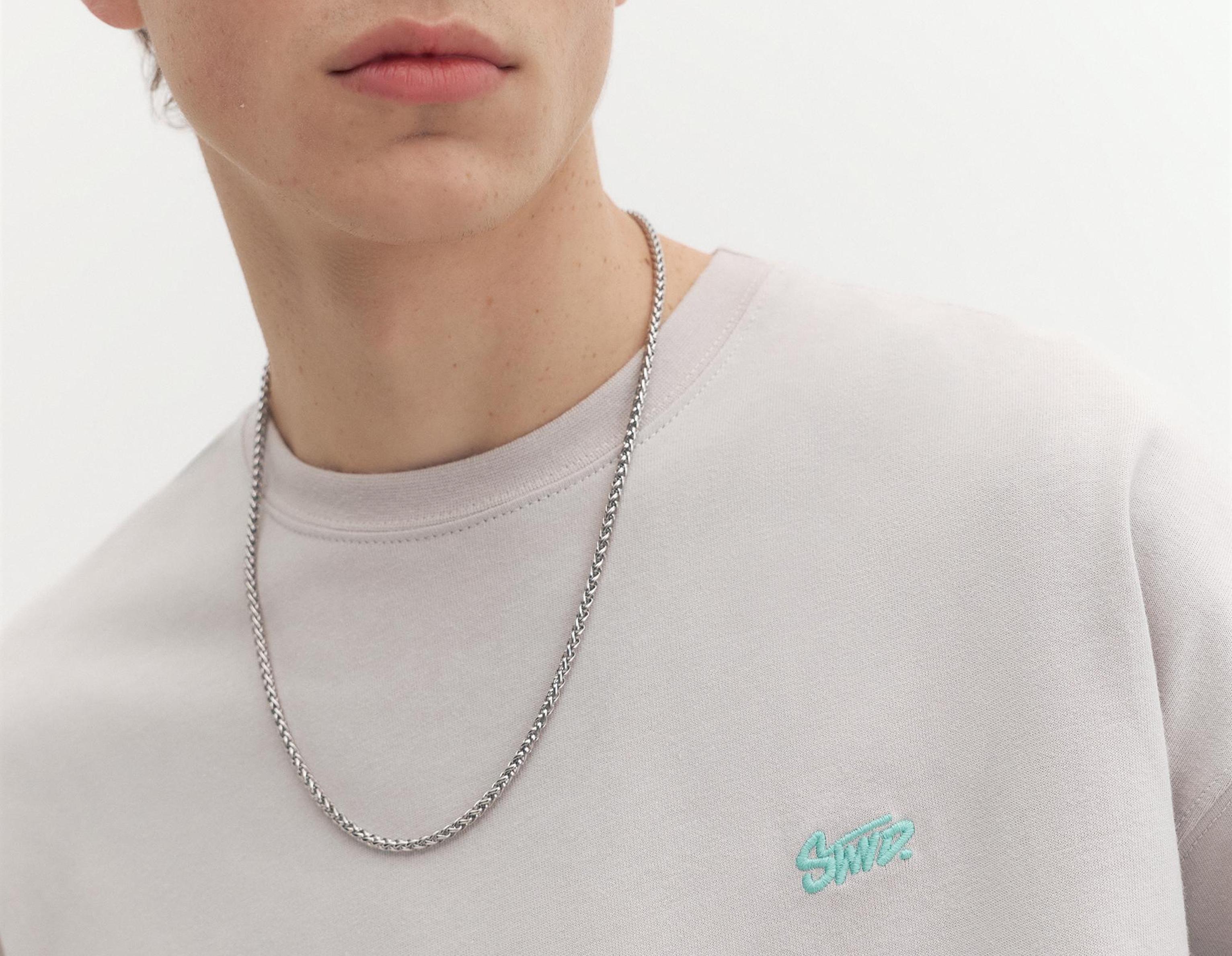 Boxy STWD logo T-shirt — Pearl grey