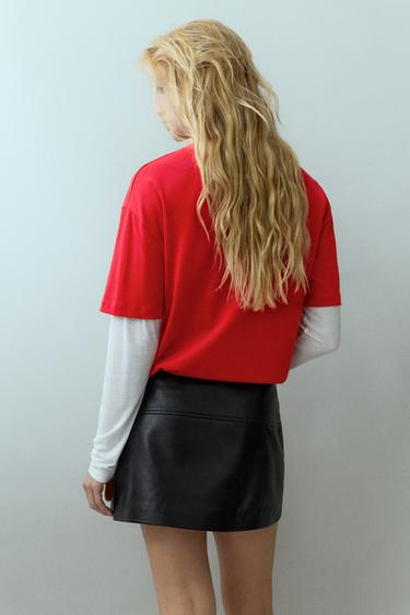Leather effect mini skirt — Black 3