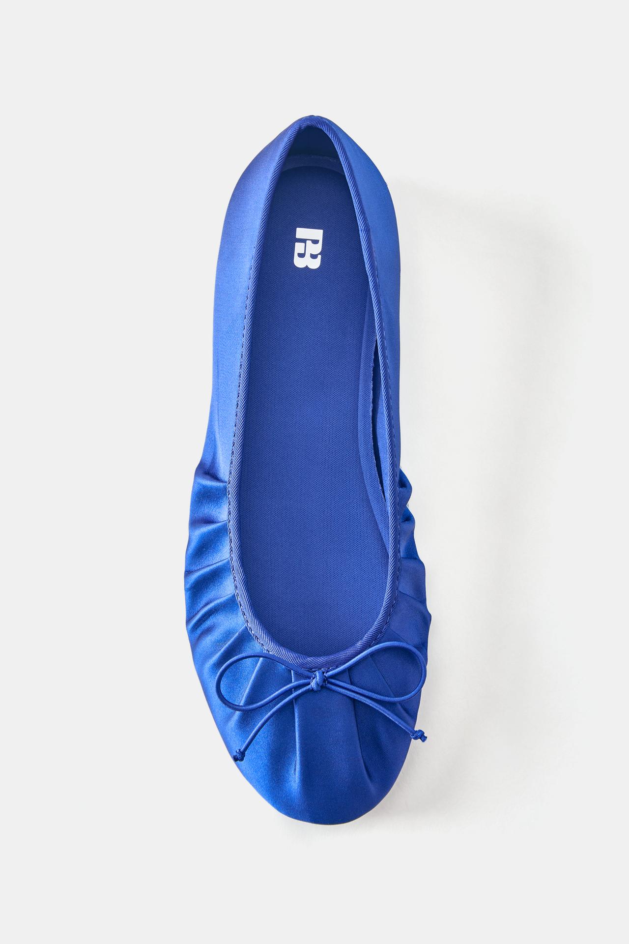 Gathered ballerina pumps — Blue