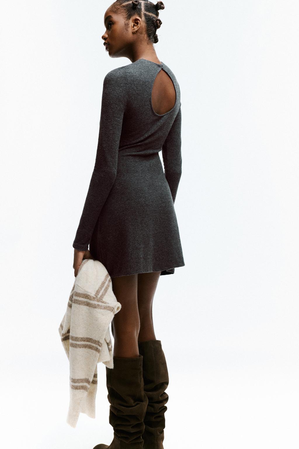 Long Sleeve Pull And Bear Jumper Dress Soft Touch Short Dress