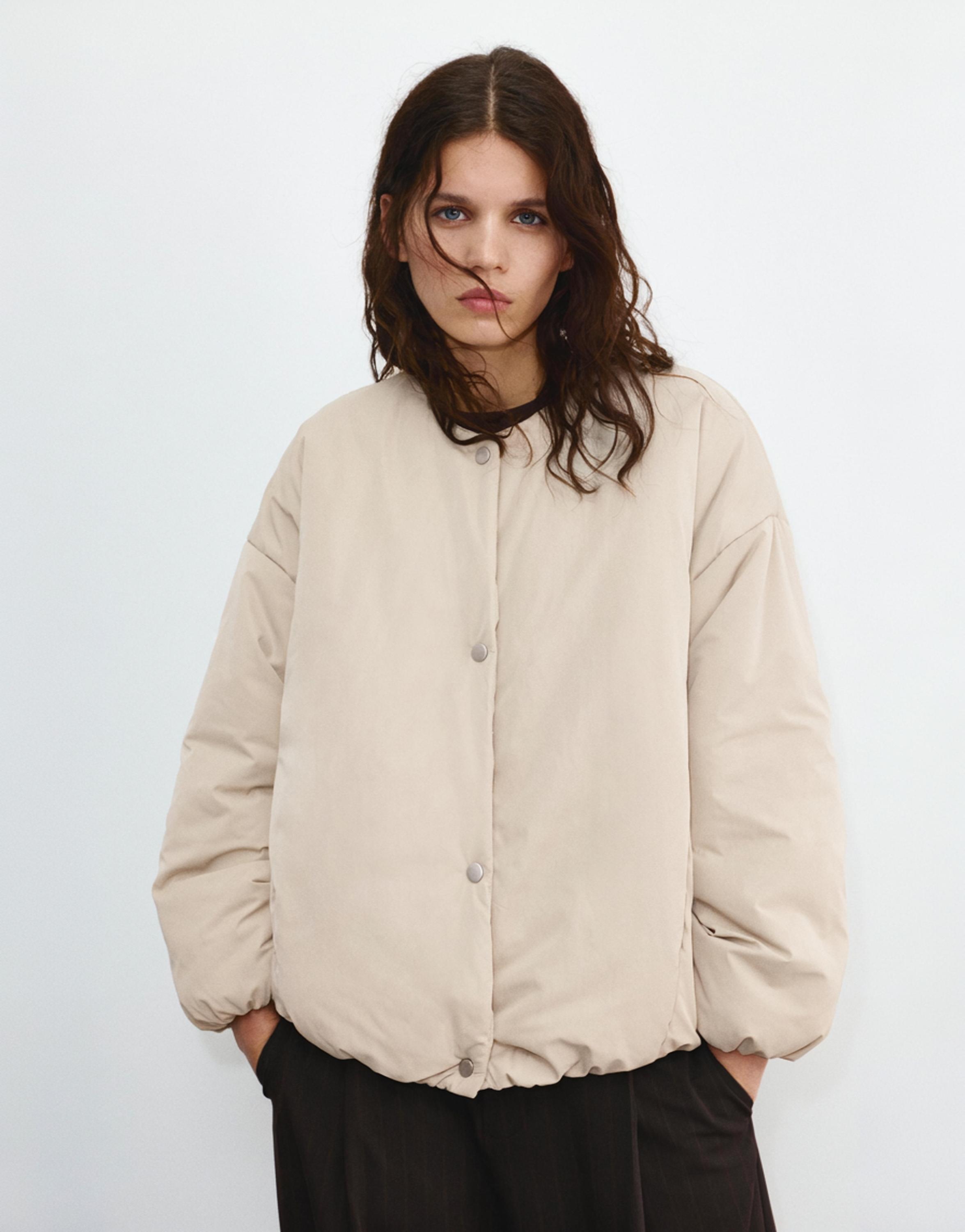 Çıtçıt düğmeli şişme mont - Görsel 22