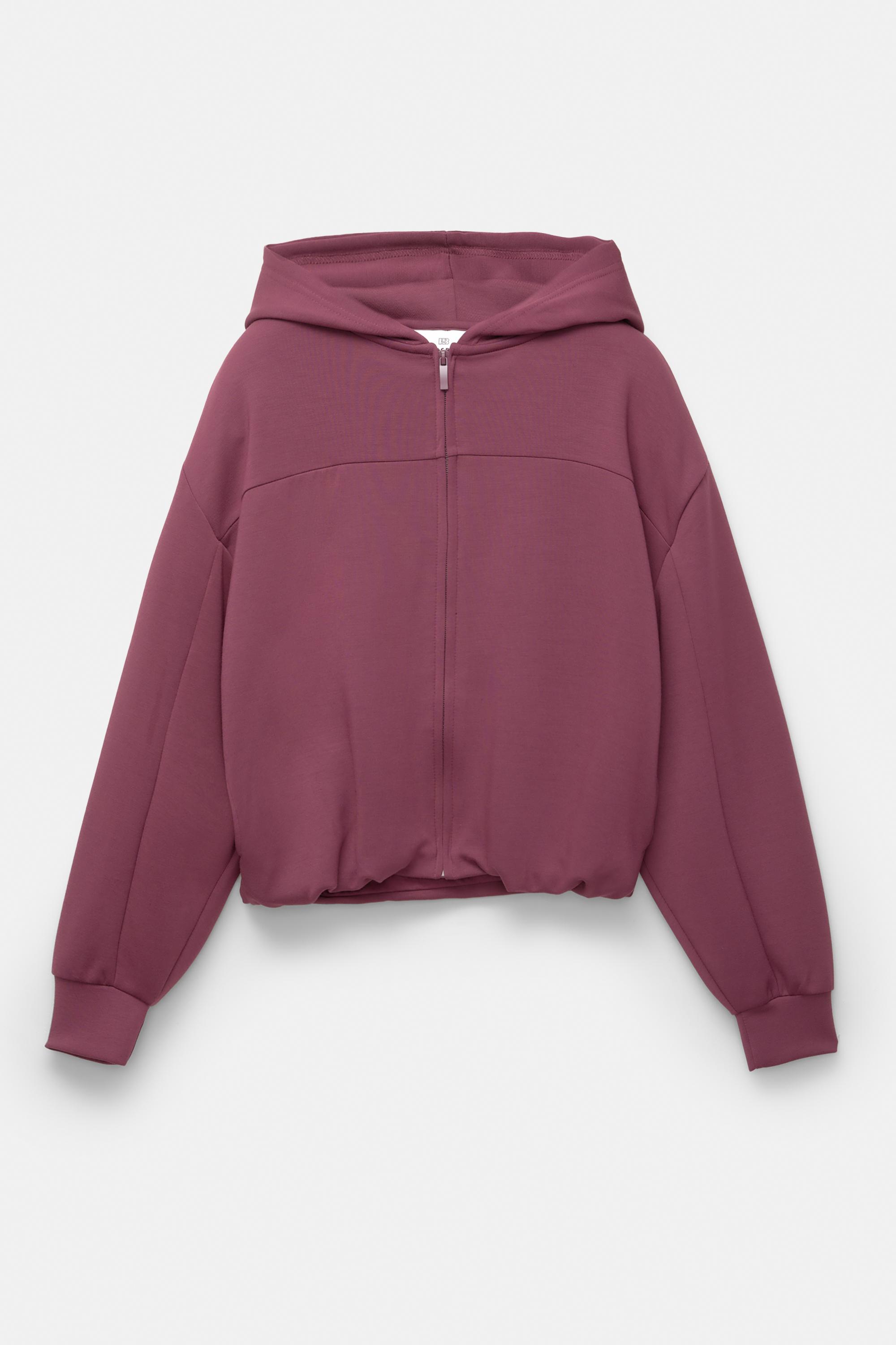 Soft touch hooded sweatshirt — Eggplant