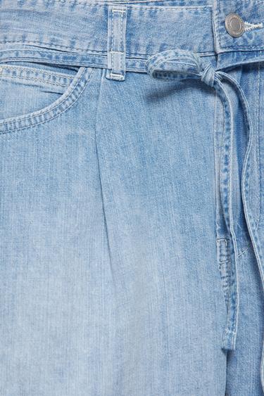Denim shorts with darts and belt — Pale blue 8