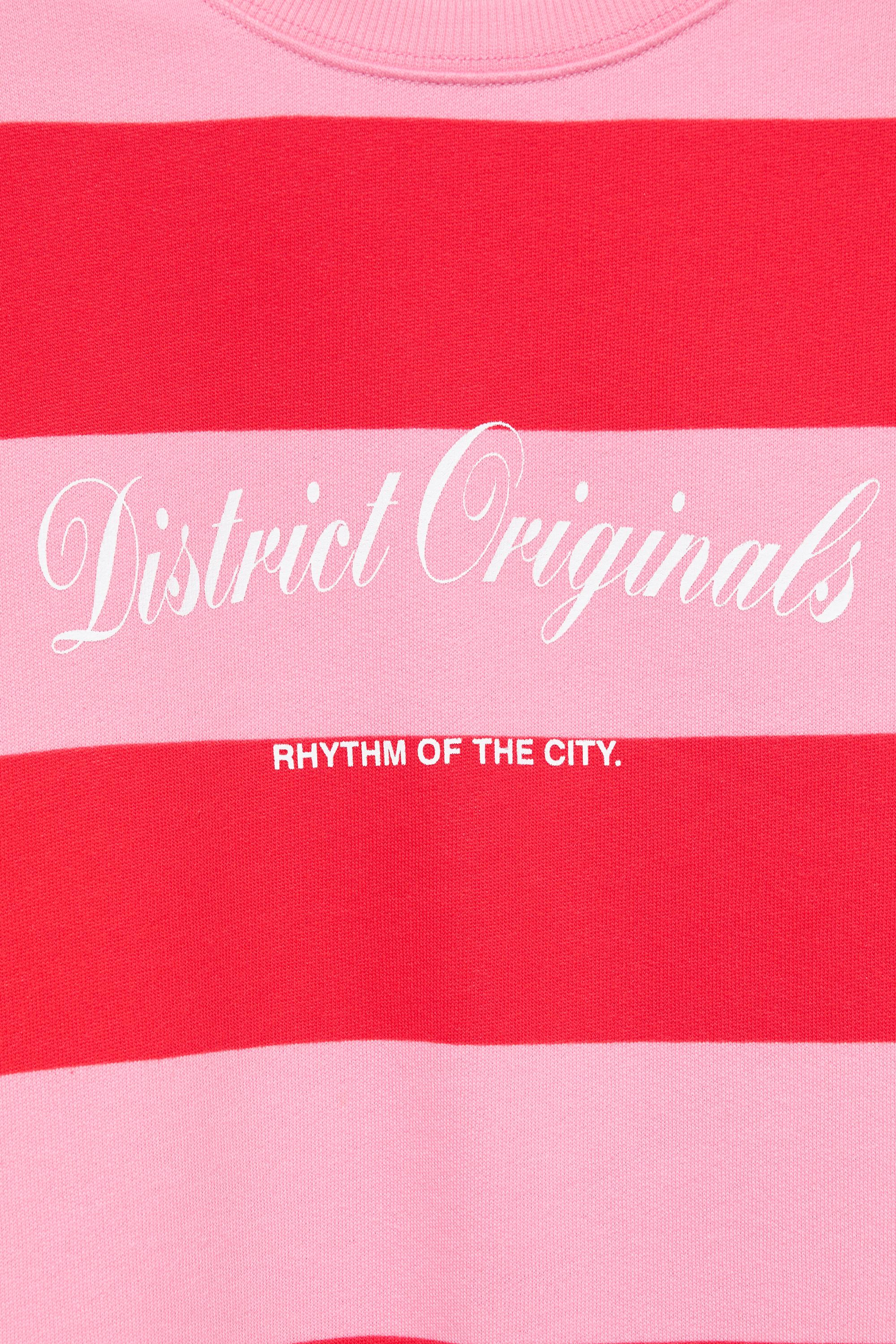 Oversize striped sweatshirt — Red