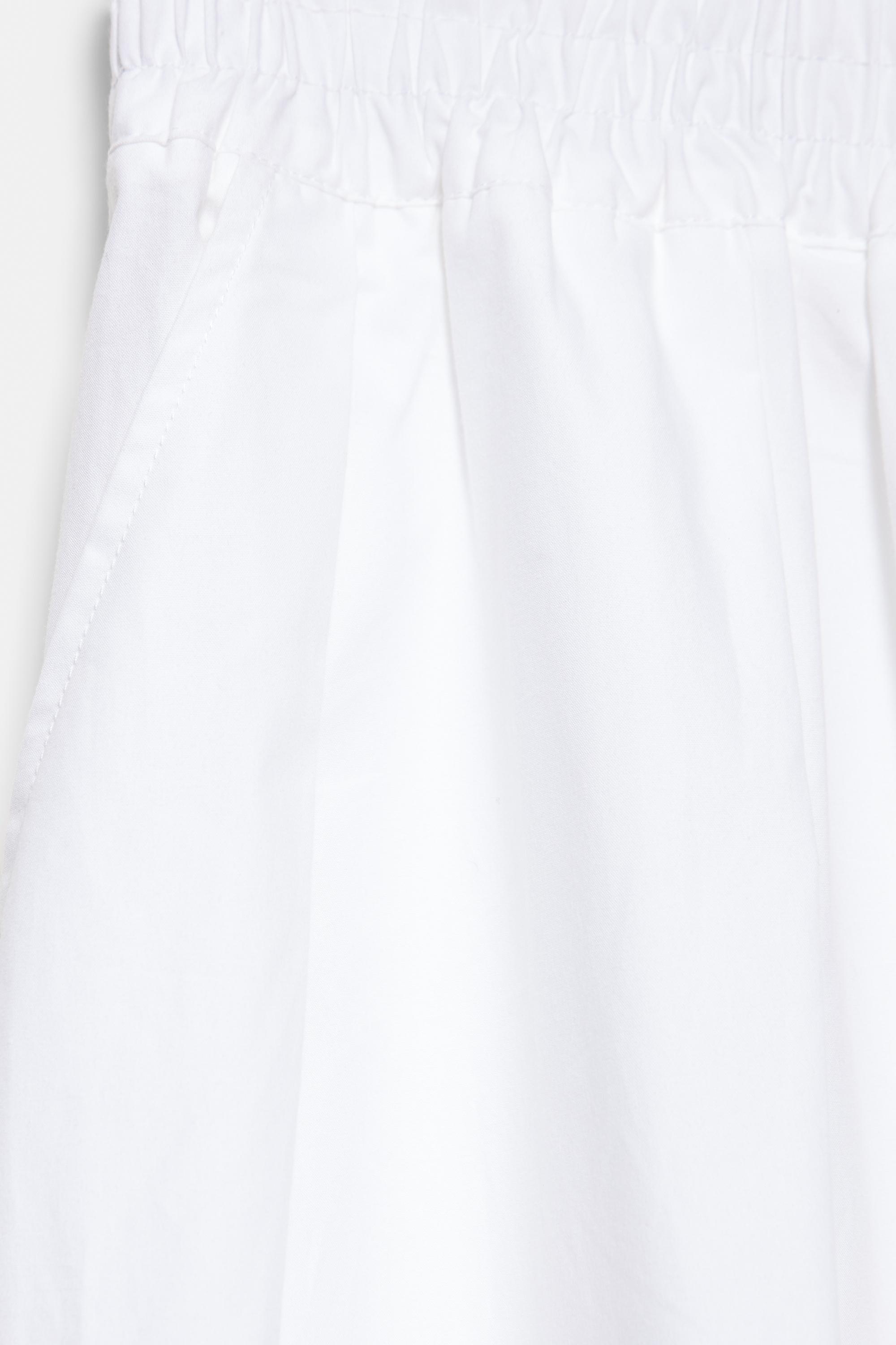 Long poplin skirt — White