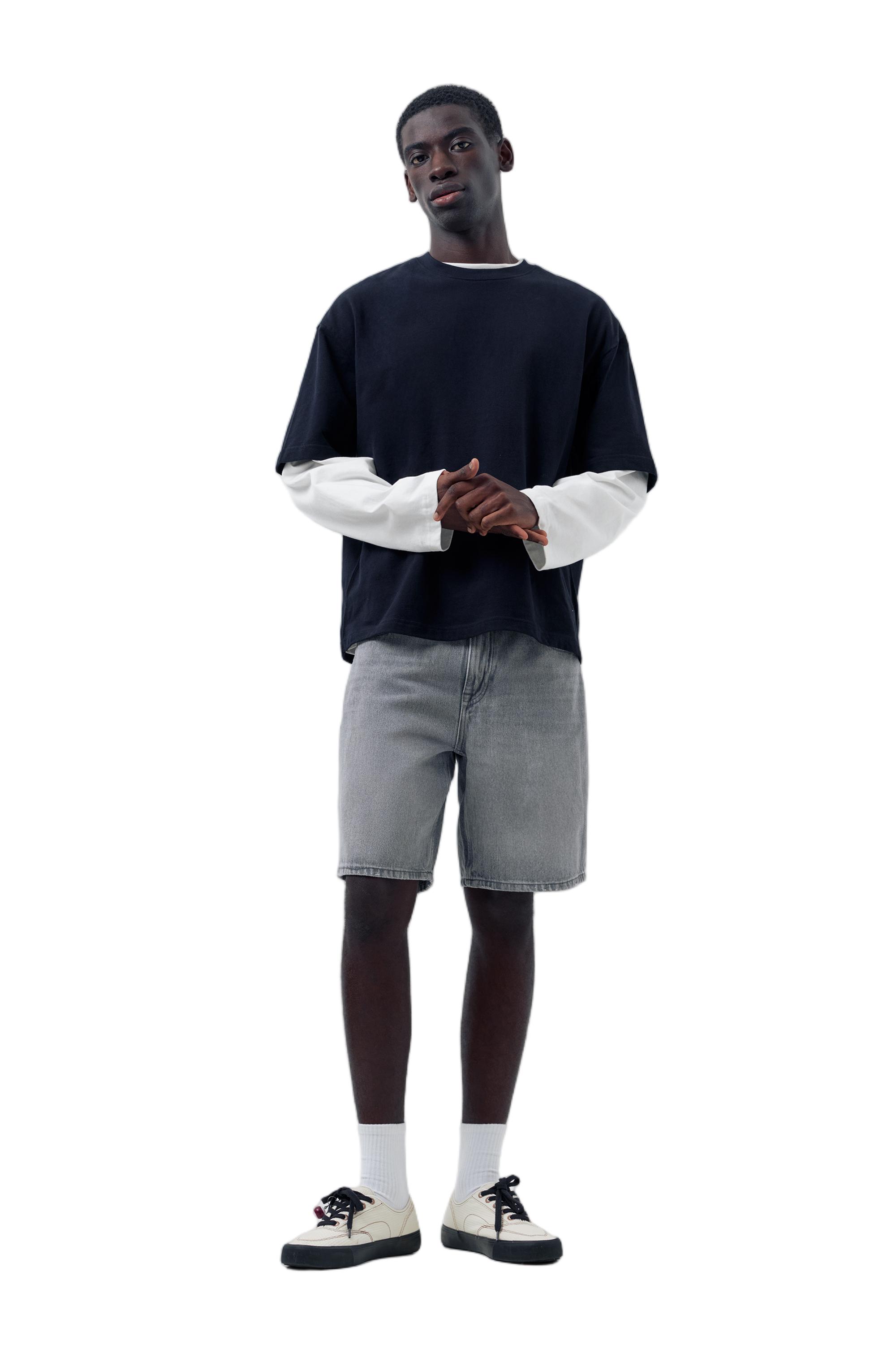 Standard denim Bermuda shorts — Dark grey