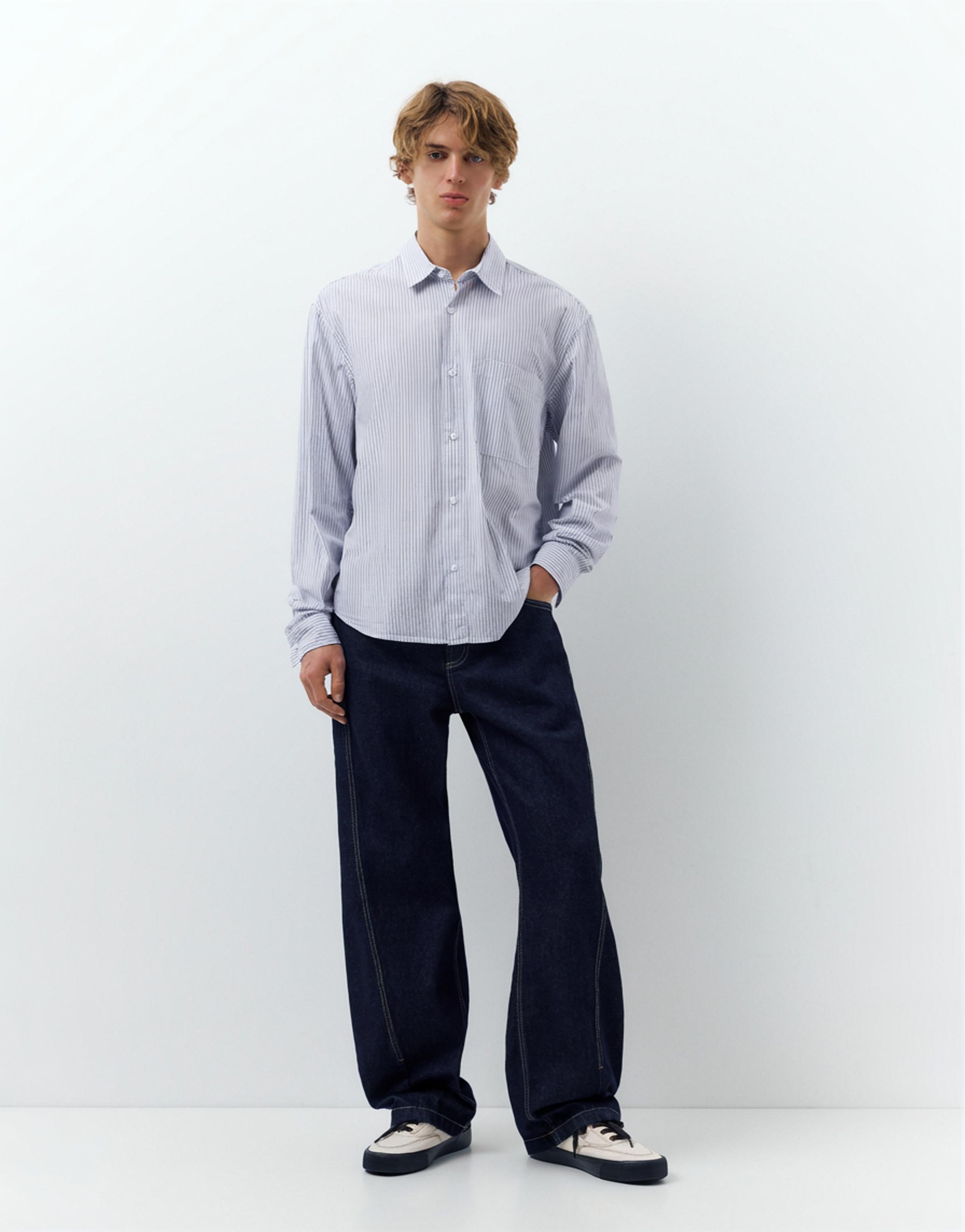 Çizgili uzun kollu gömlek - Görsel 26