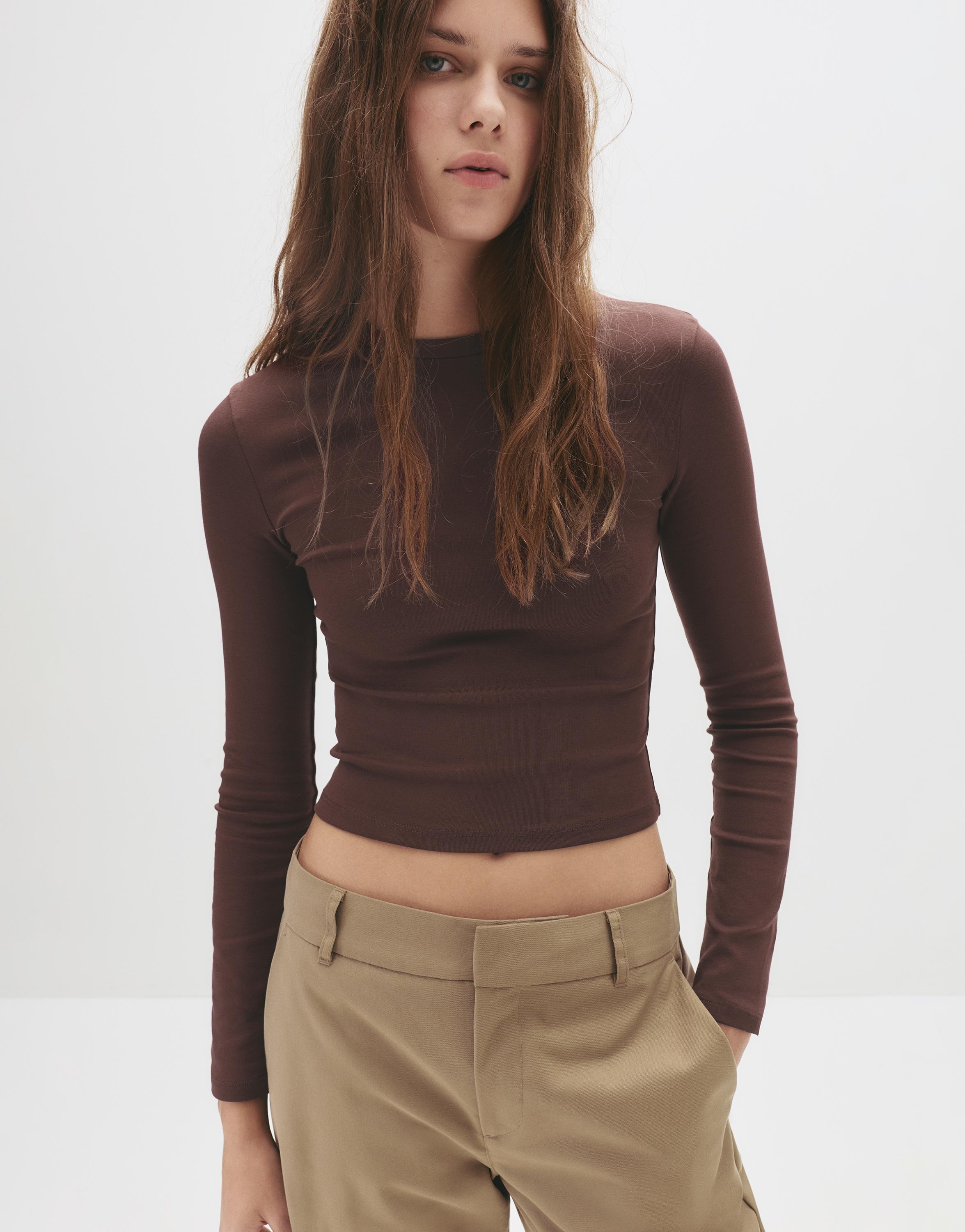 Vücuda oturan uzun kollu t-shirt - Görsel 12