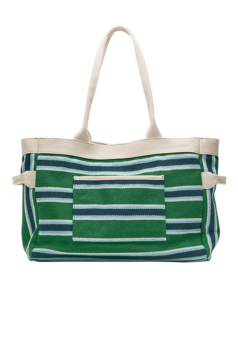 Çizgili tote çanta - Görsel 2
