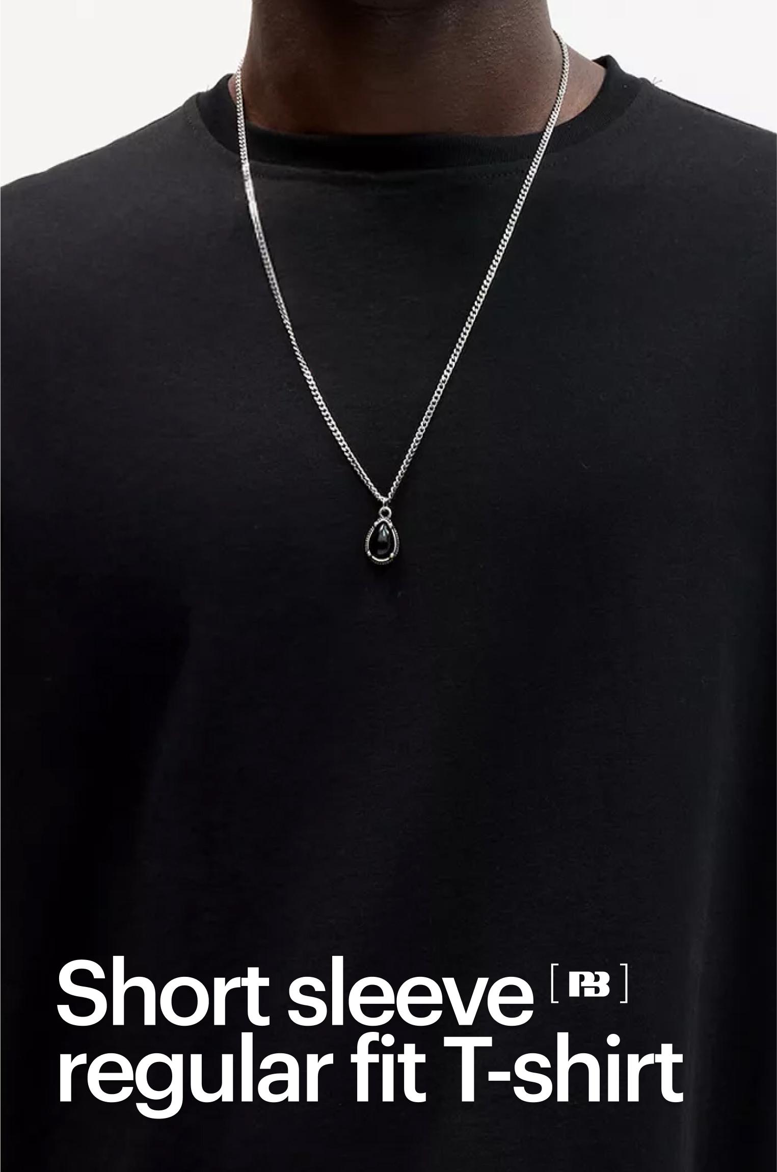 Basic short sleeve cotton T-shirt — Black