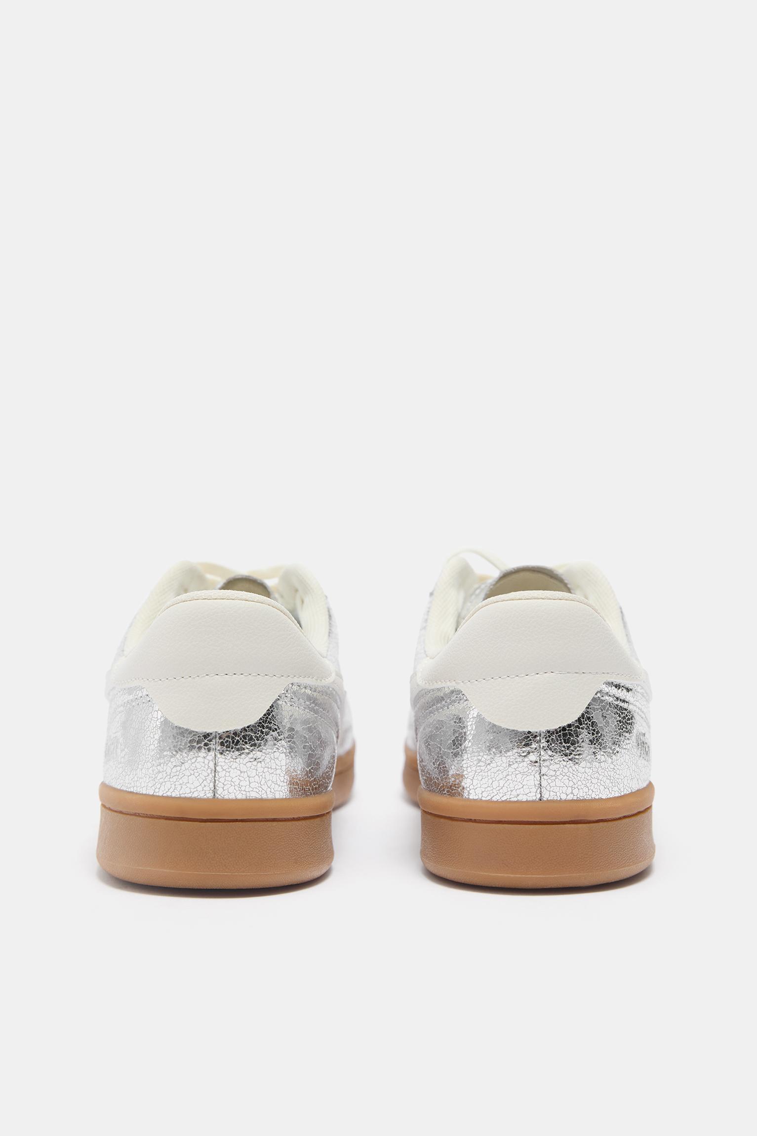 Metallic retro trainers — Silver