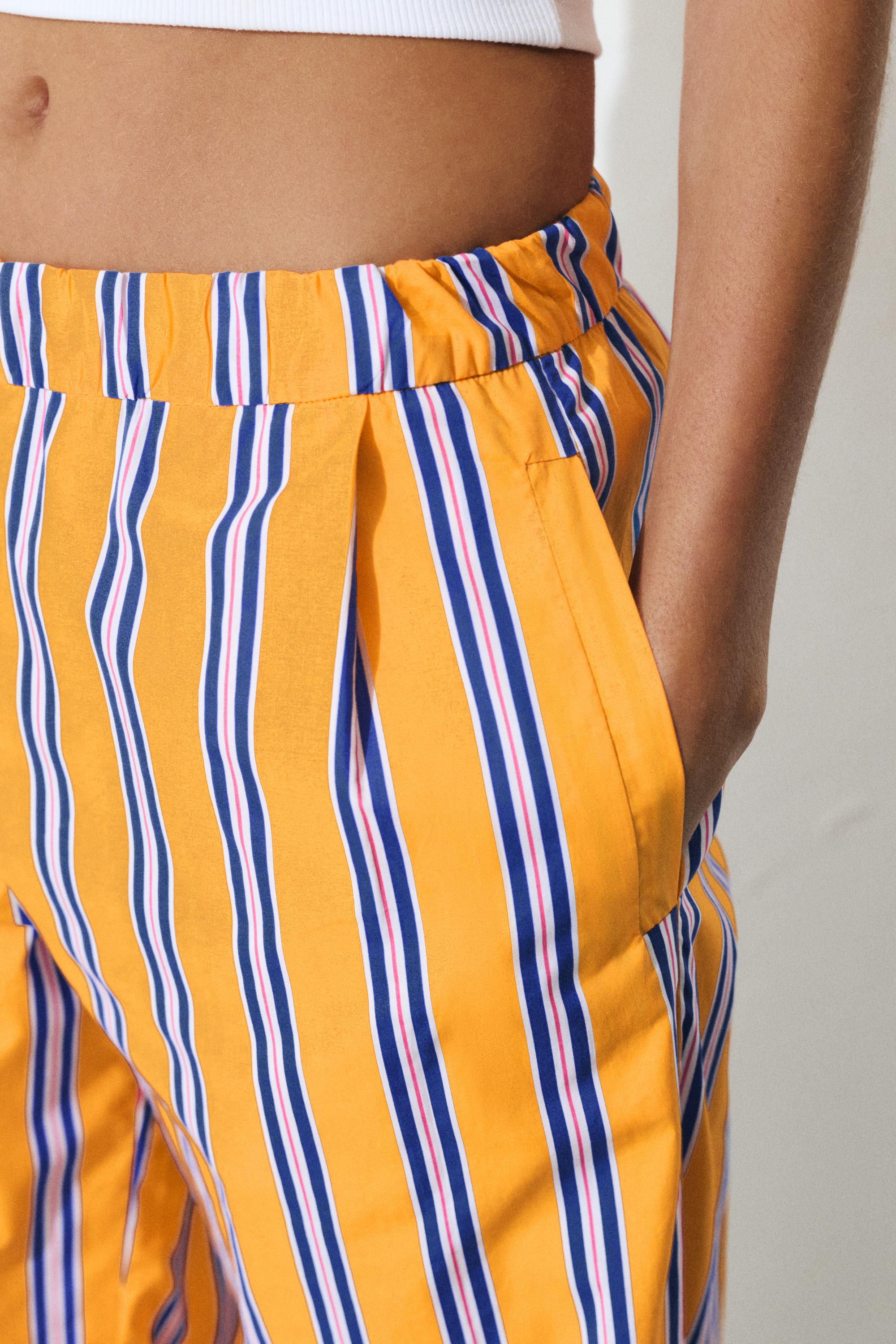 Çizgili pijama pantolon - Görsel 6