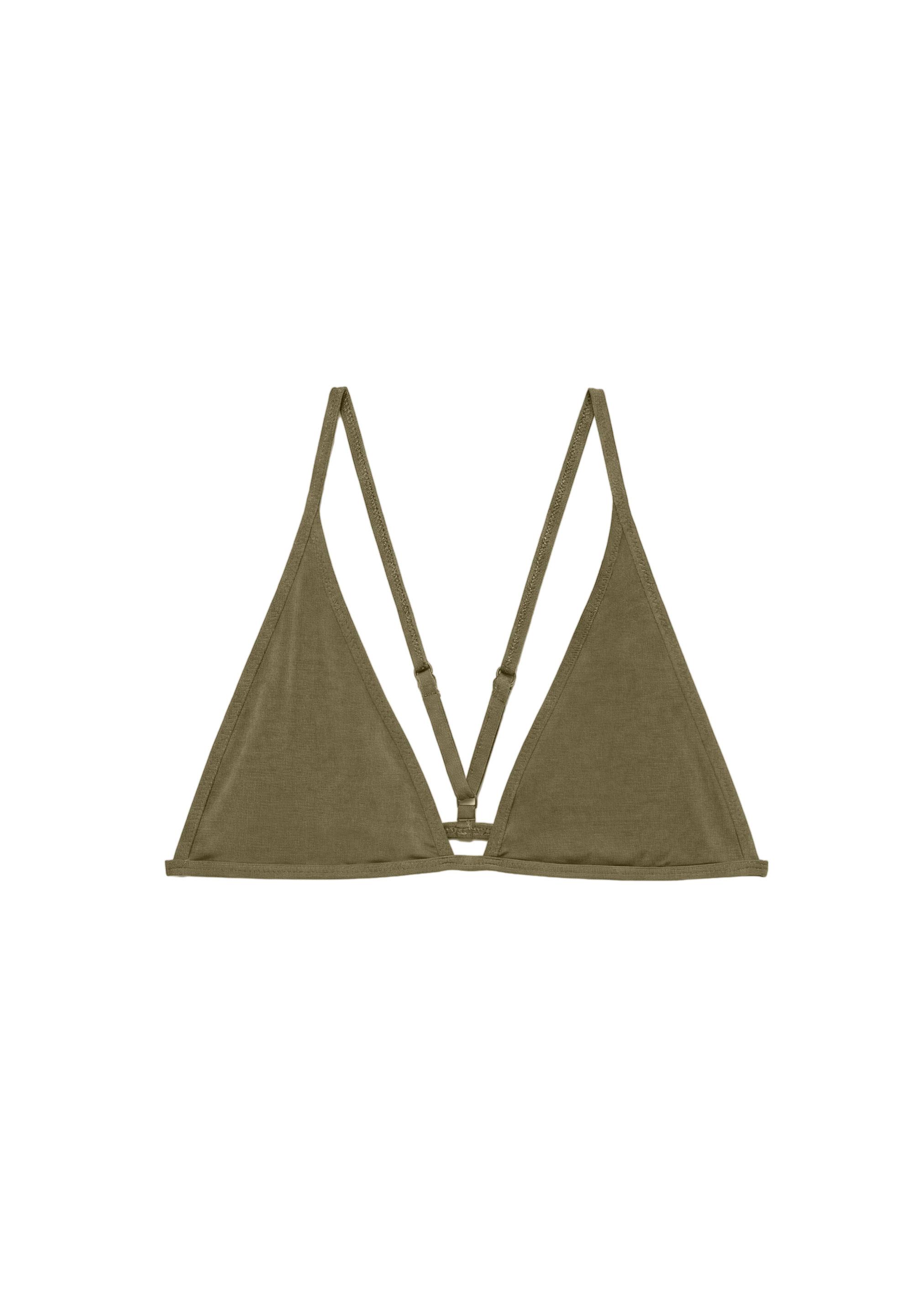 Adjustable strap bikini top — Olive