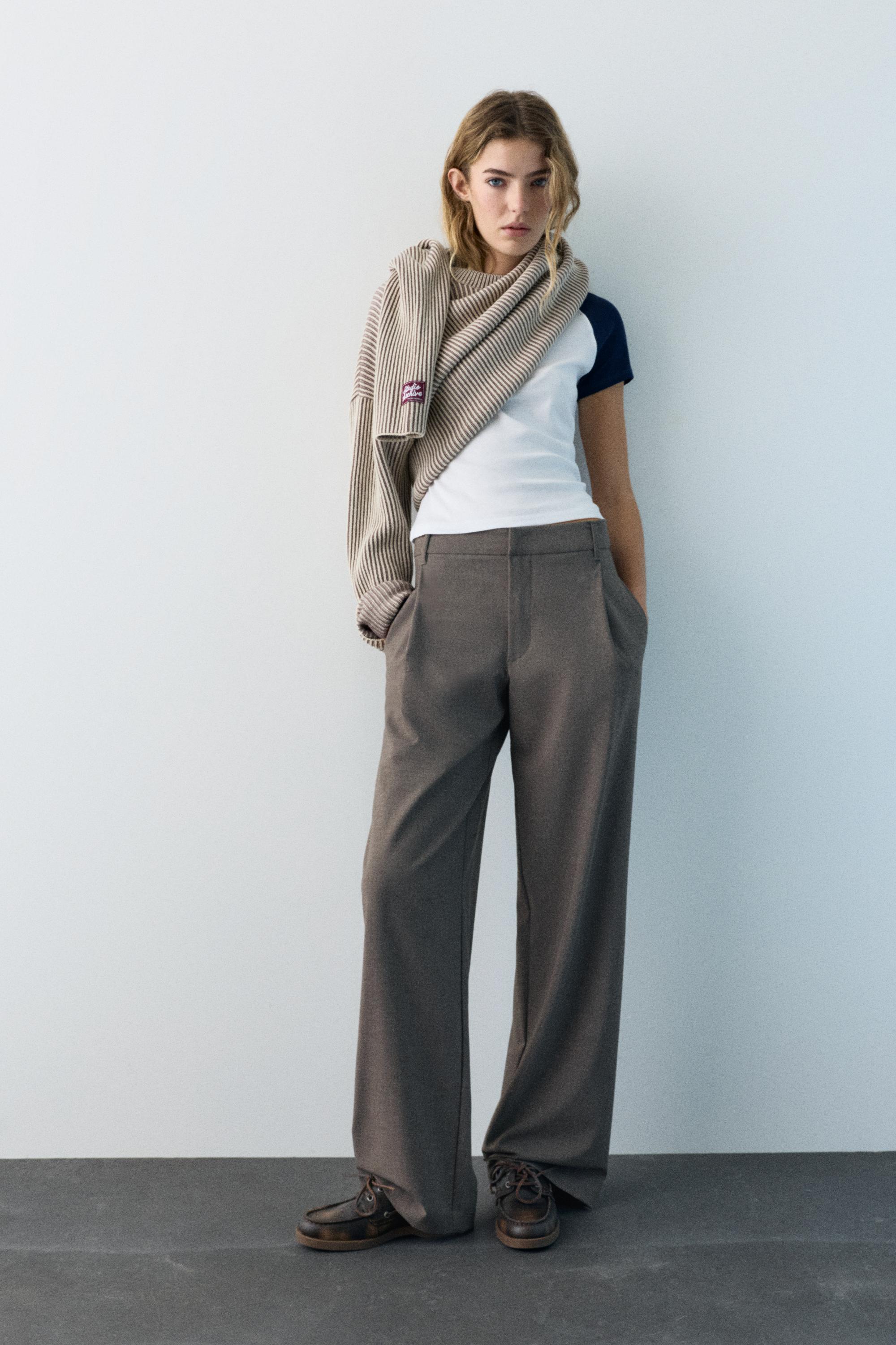 Darted smart trousers — Taupe