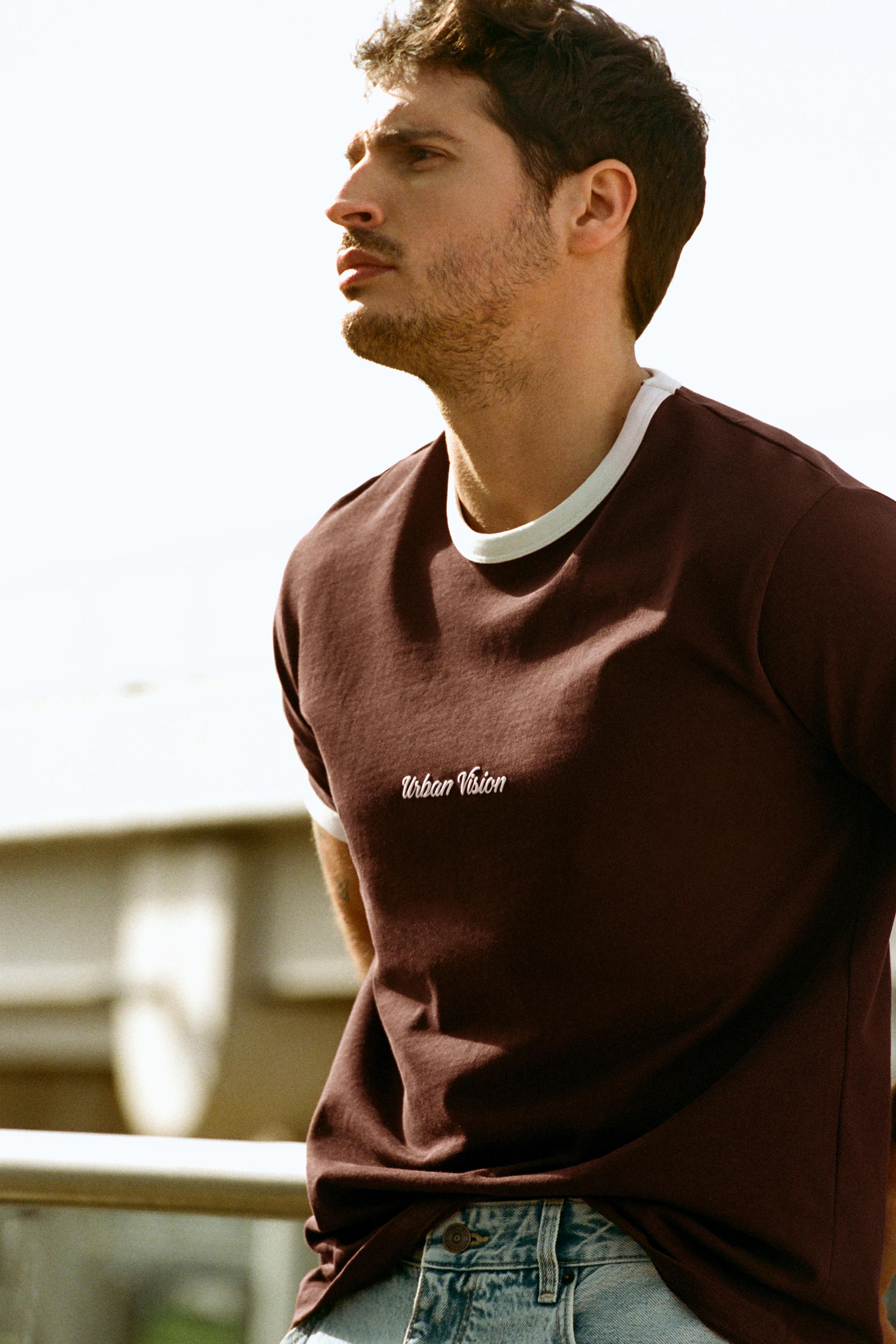 Grafik ribanalı kısa kollu t-shirt - Görsel 9