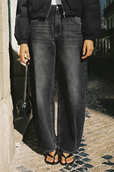 High-waist balloon jeans — Faded black 1