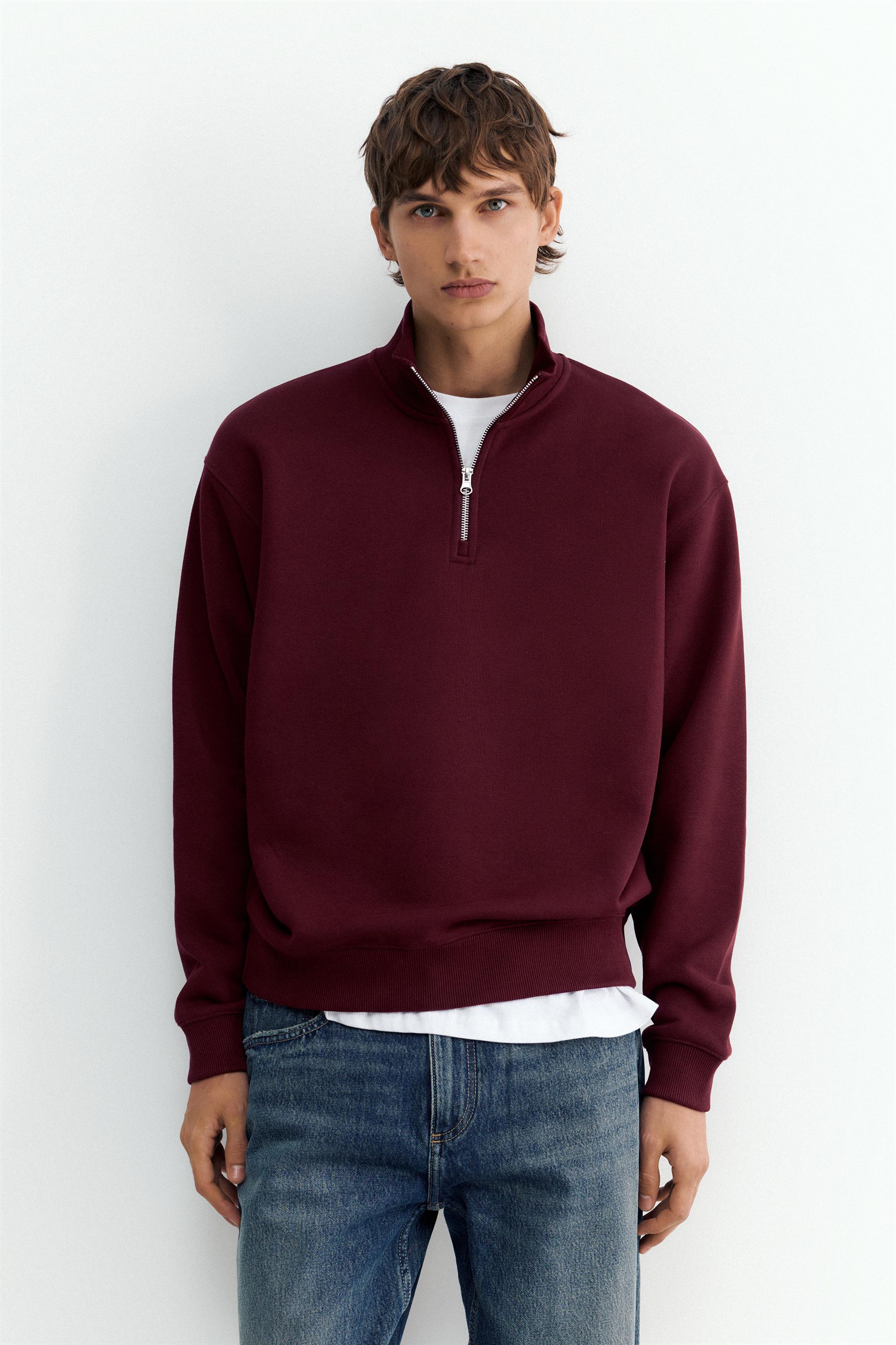 Quarter-zip sweatshirt — Burgundy