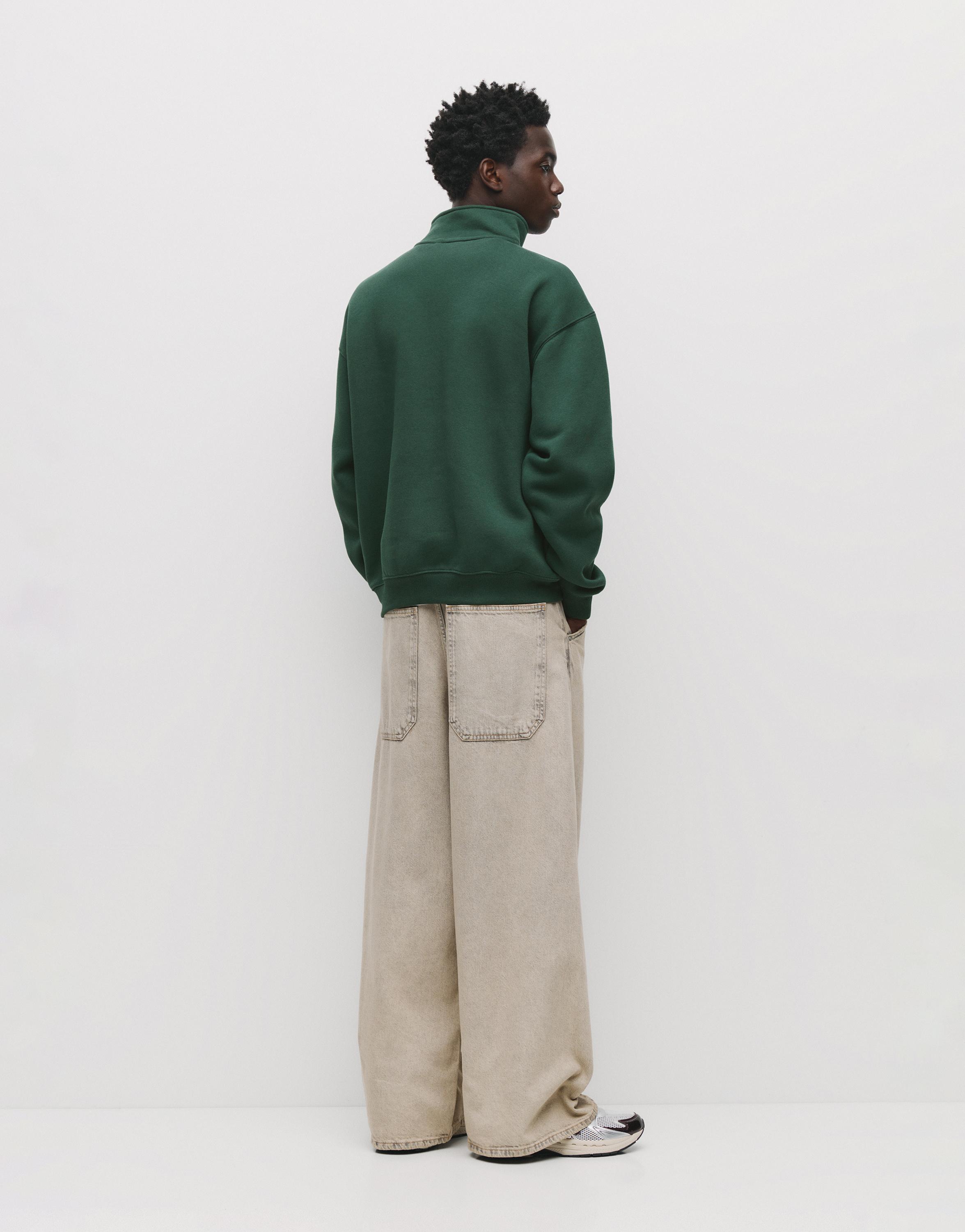 Basic quarter-zip sweatshirt — Bottle
