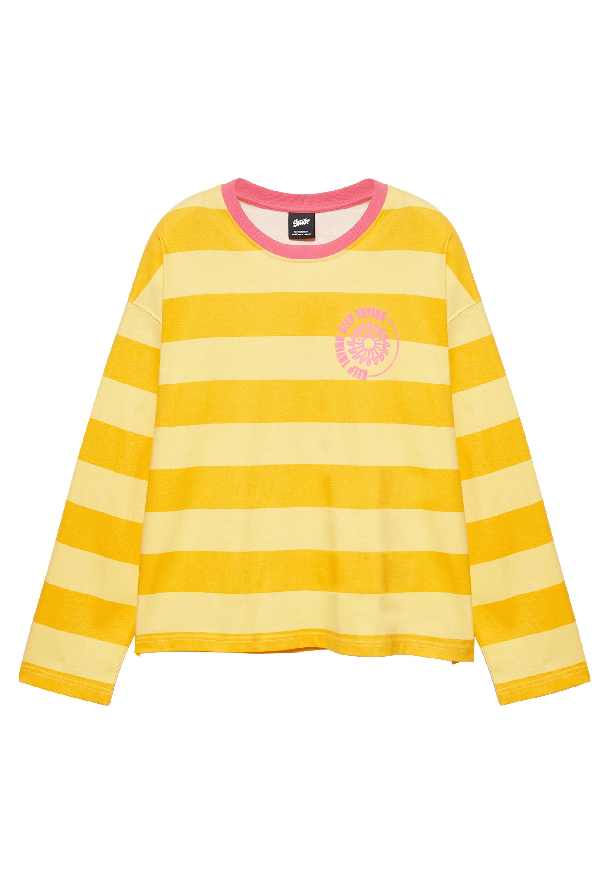 STWD boxy striped T-shirt — Yellow