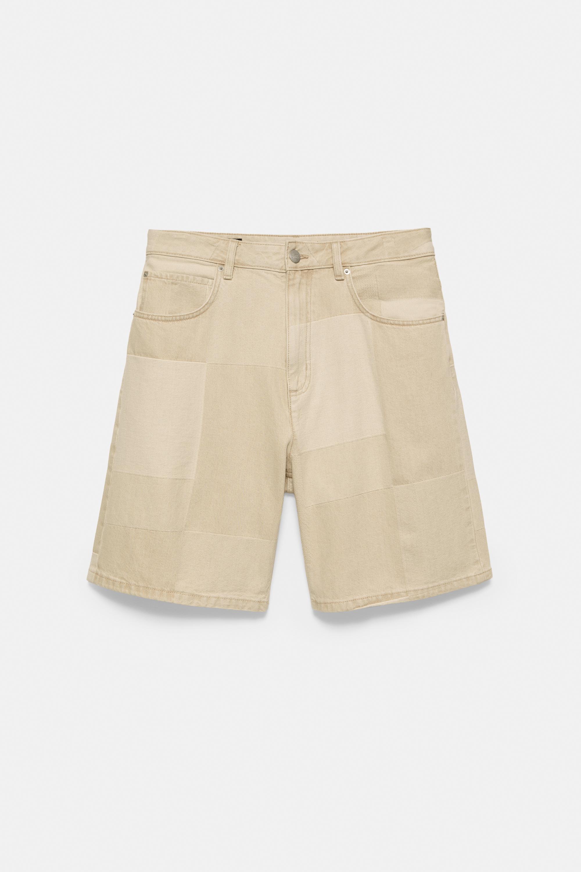 Jacquard denim Bermuda shorts — Medium ecru